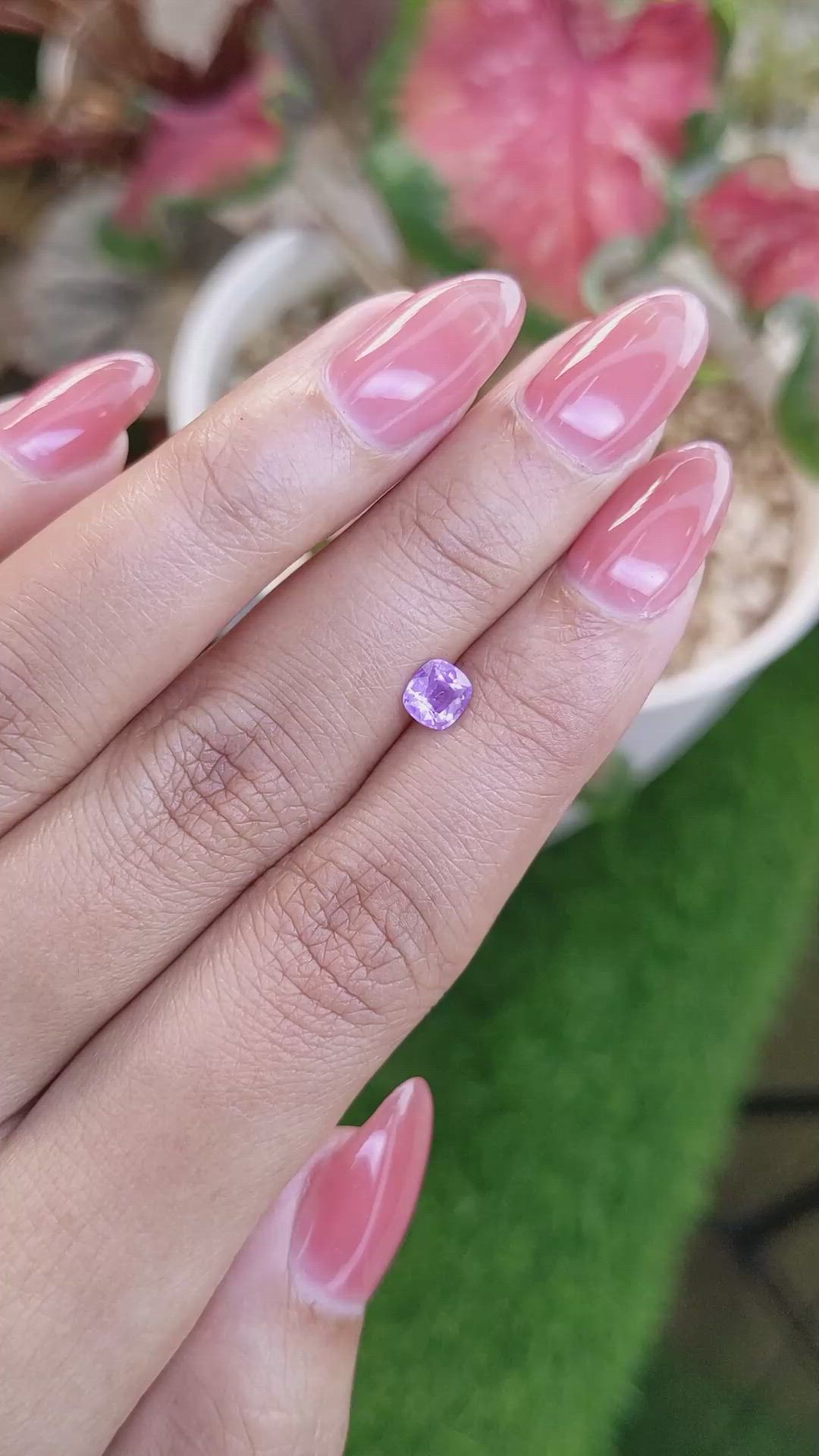 0.60 Ct. Pinkish Purple Sapphire from Ceylon (Sri Lanka) Size Video