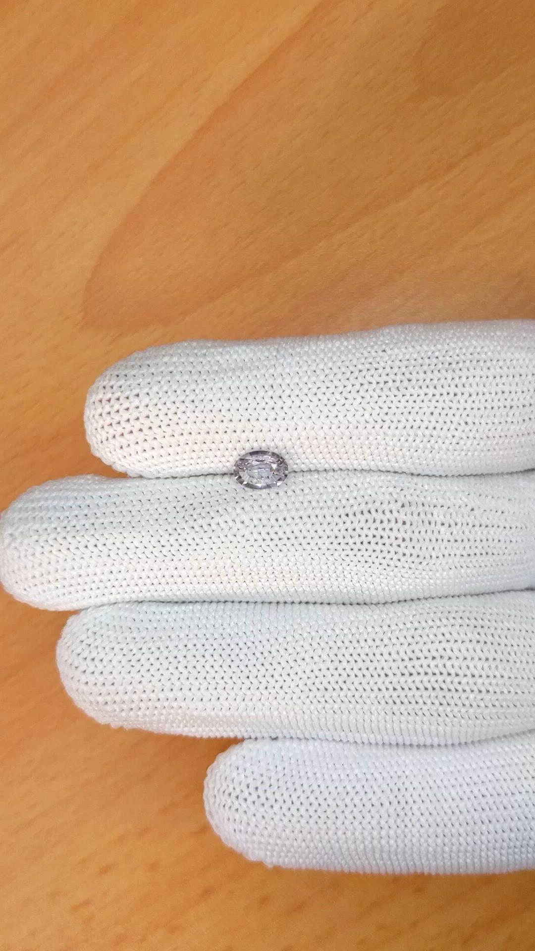 0.67 Ct. Bluish Grey Sapphire from Ceylon (Sri Lanka) Size Video