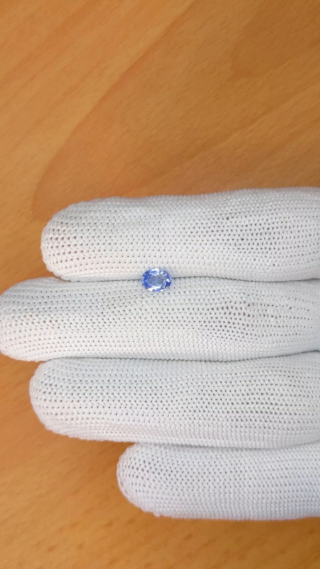 0.56 Ct. Blue Sapphire from Ceylon (Sri Lanka) Size Video