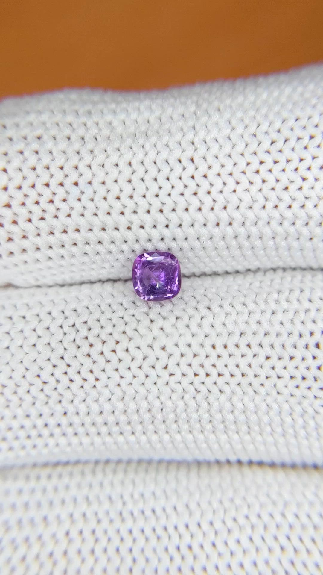 0.44 Ct. Pinkish Purple Sapphire from Ceylon (Sri Lanka) Size Video