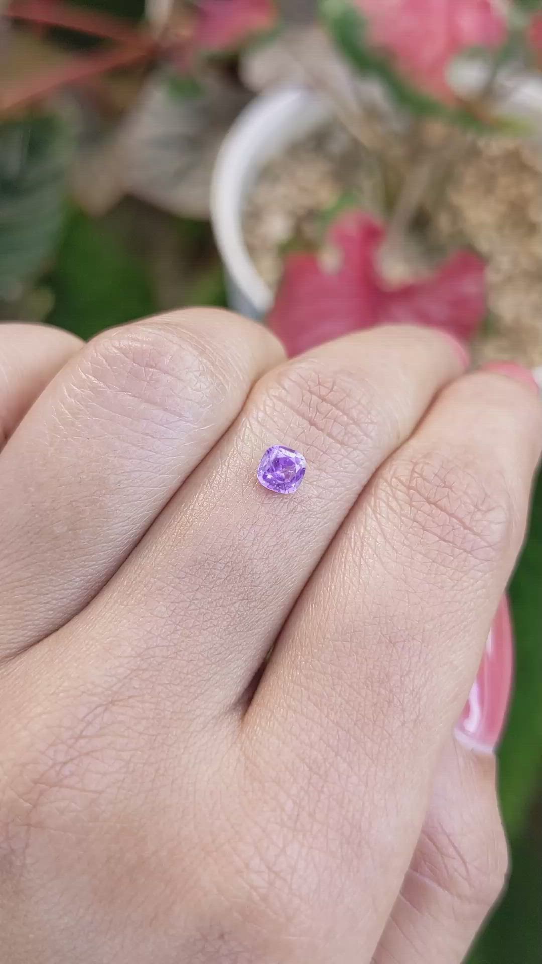 0.44 Ct. Pinkish Purple Sapphire from Ceylon (Sri Lanka) Size Video
