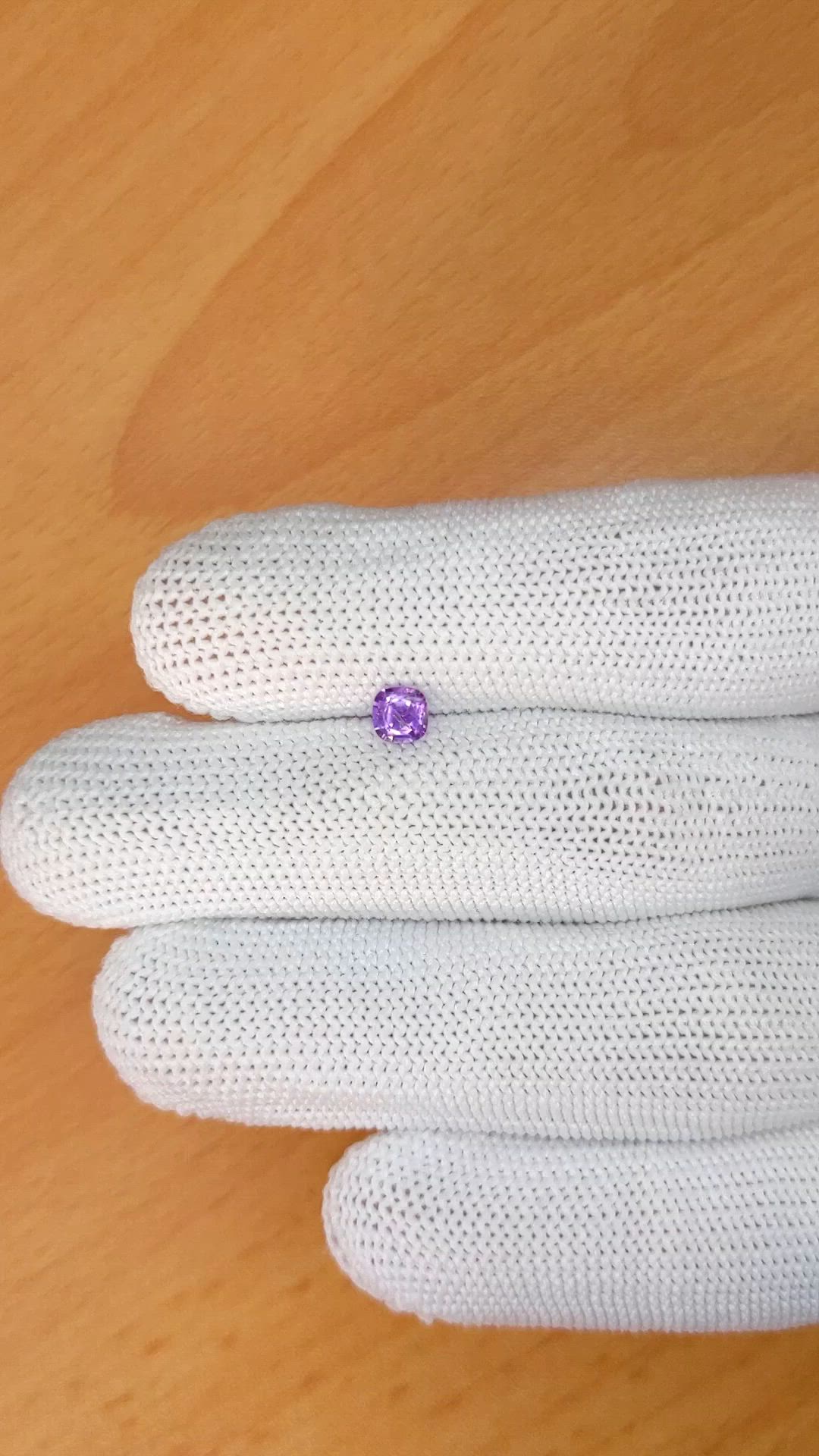 0.44 Ct. Pinkish Purple Sapphire from Ceylon (Sri Lanka) Size Video