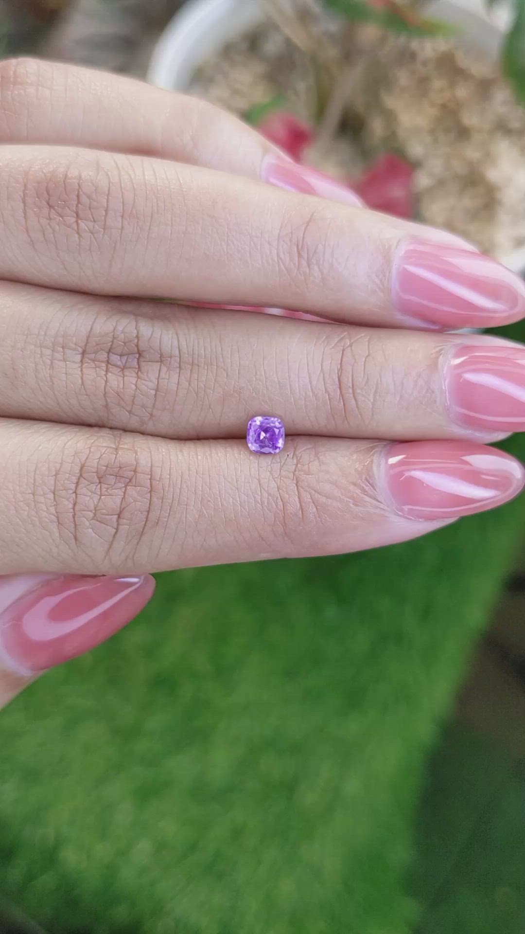 0.44 Ct. Pinkish Purple Sapphire from Ceylon (Sri Lanka) Size Video