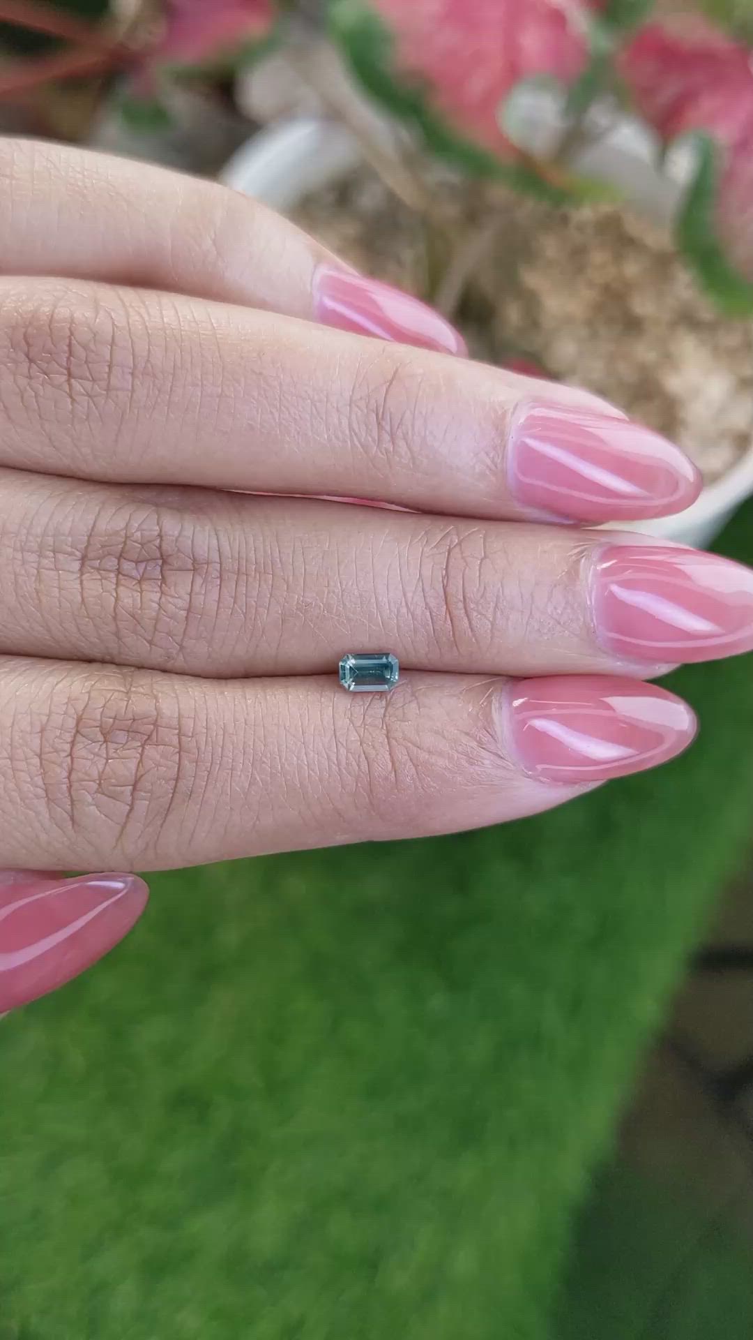 0.40 Ct. Bluish Green Sapphire from Ceylon (Sri Lanka) Size Video