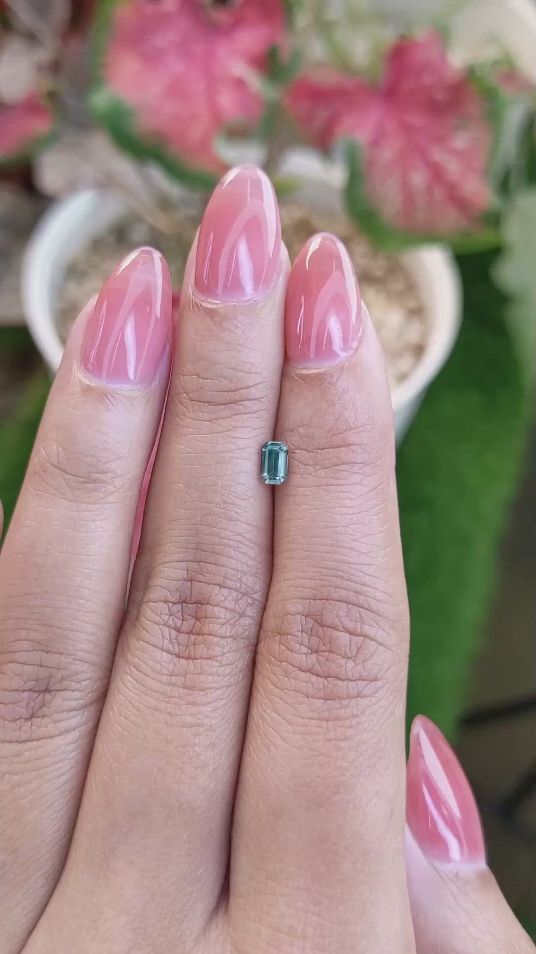 0.40 Ct. Bluish Green Sapphire from Ceylon (Sri Lanka) Size Video