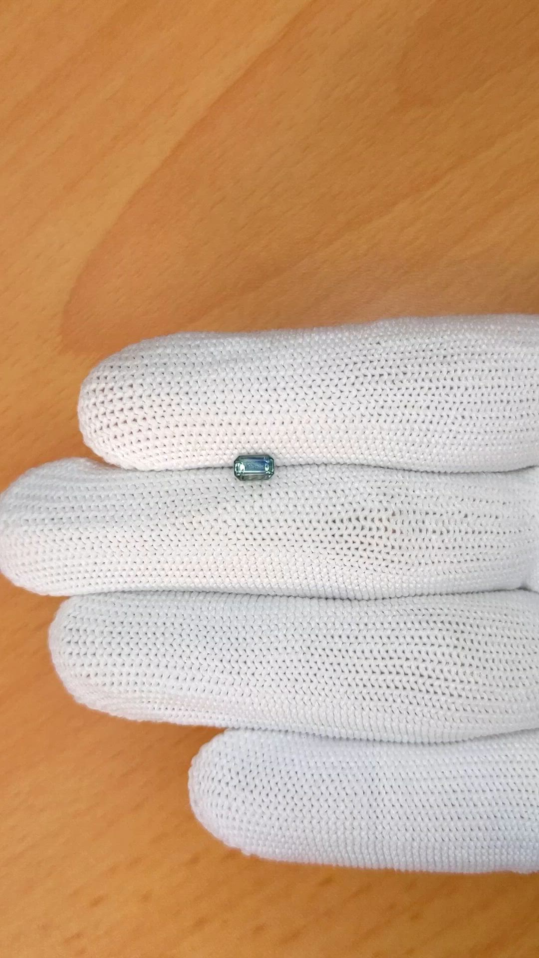 0.40 Ct. Bluish Green Sapphire from Ceylon (Sri Lanka) Size Video