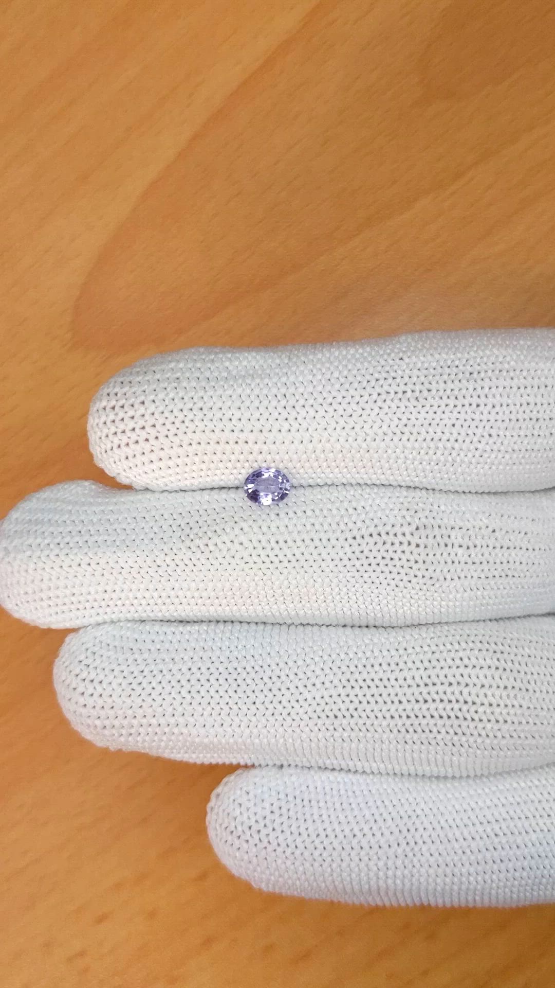 0.36 Ct. Violet Sapphire from Ceylon (Sri Lanka) Size Video