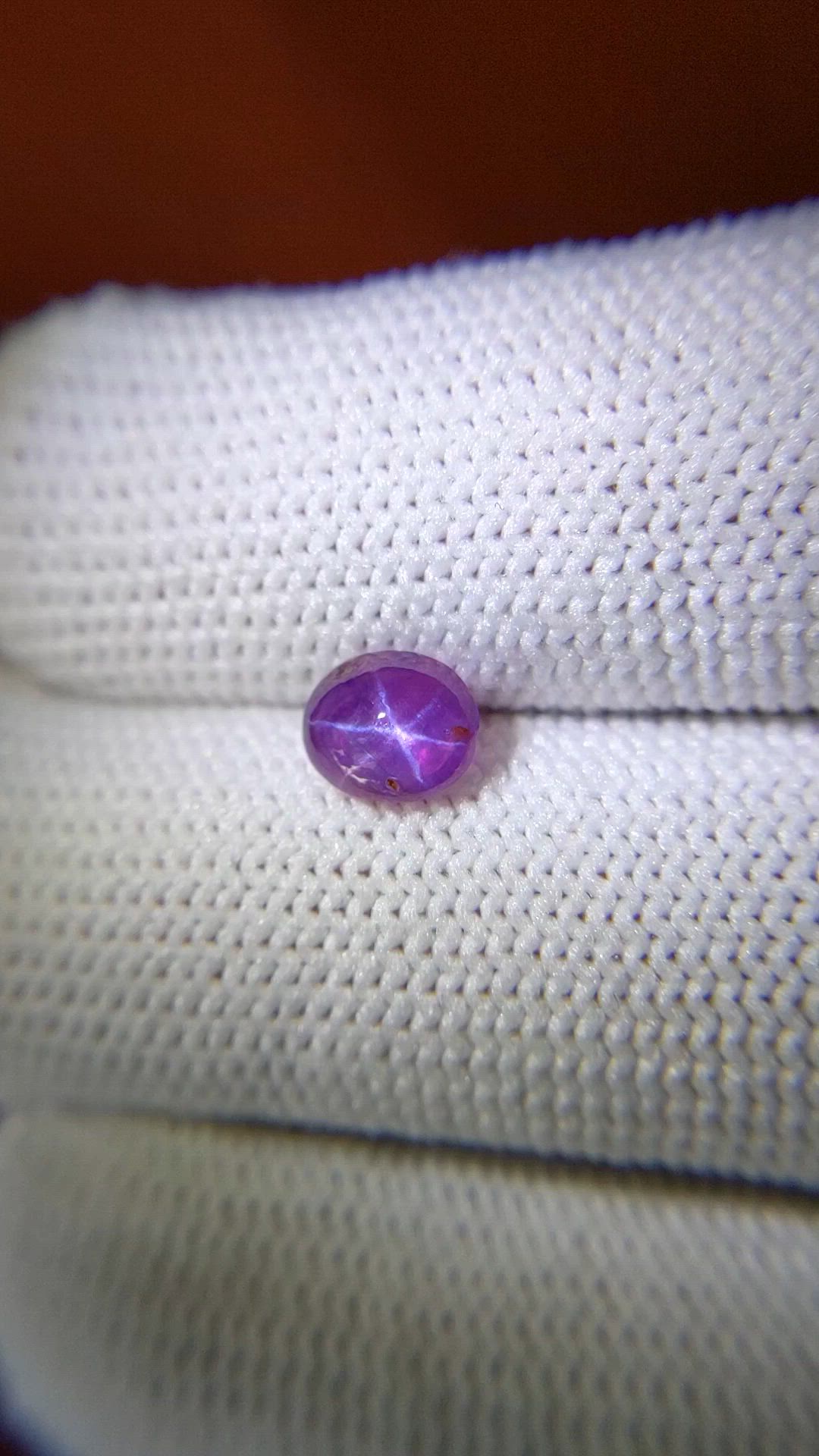 1.43 Ct. Pinkish Purple Star Sapphire from Ceylon (Sri Lanka) Size Video