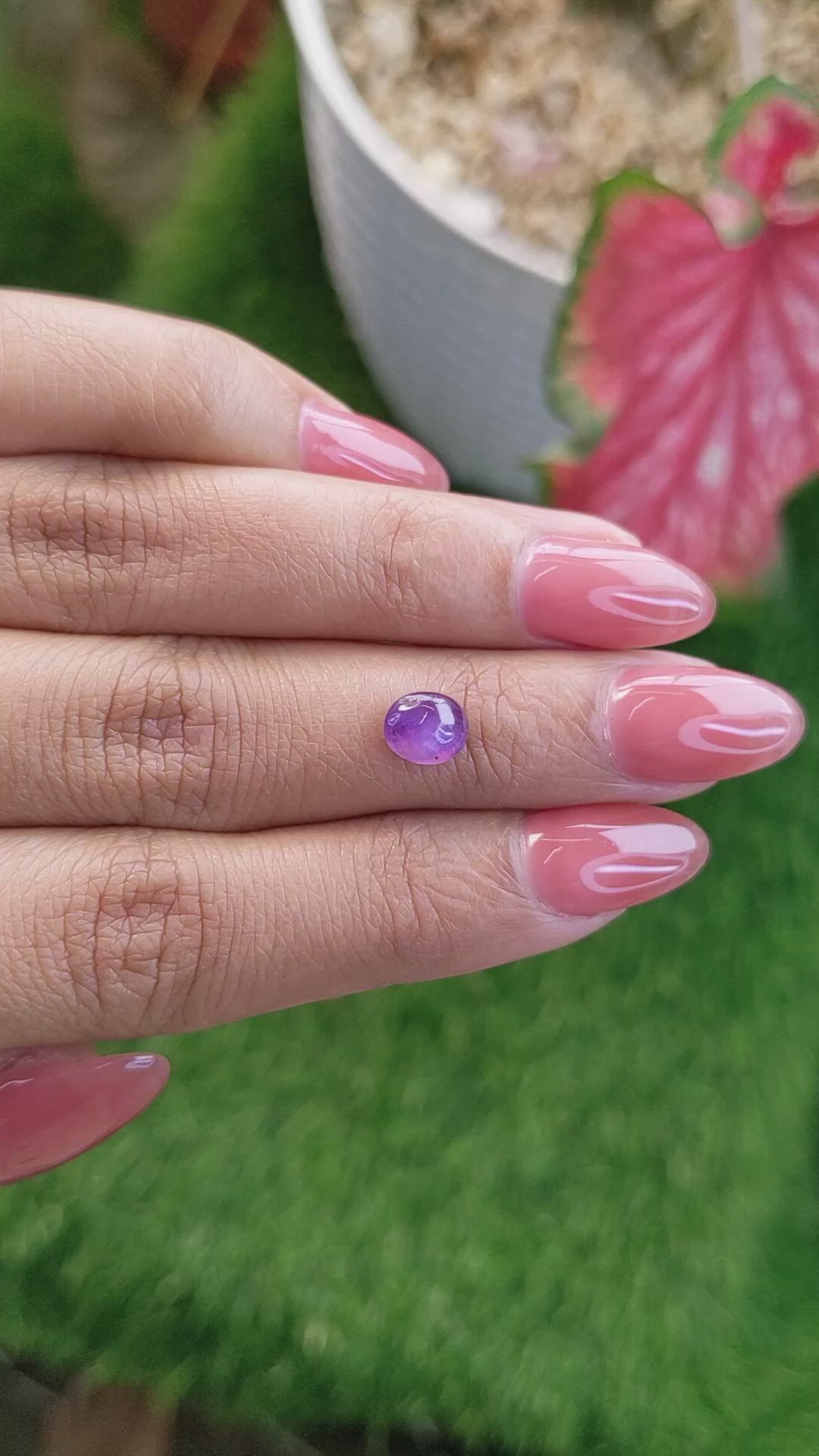 1.43 Ct. Pinkish Purple Star Sapphire from Ceylon (Sri Lanka) Size Video