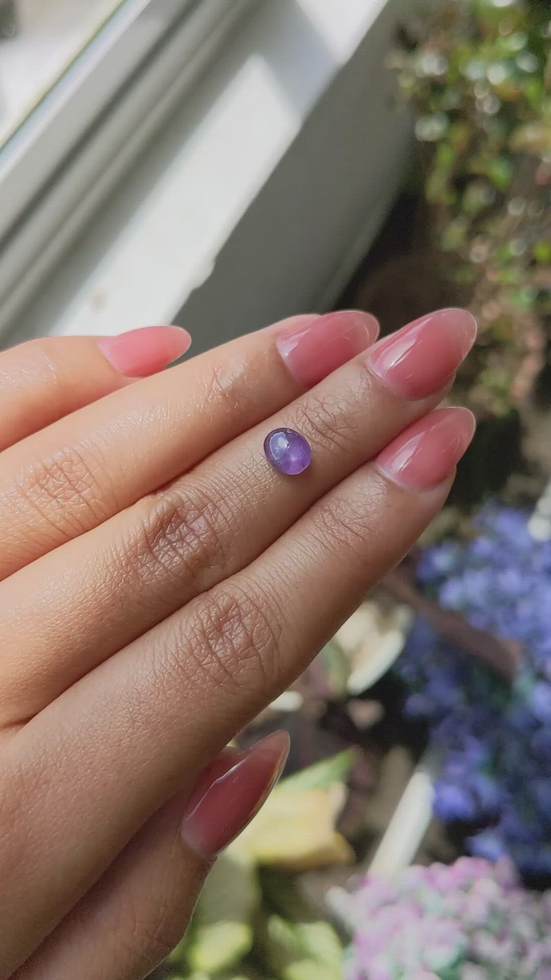1.43 Ct. Pinkish Purple Star Sapphire from Ceylon (Sri Lanka) Size Video