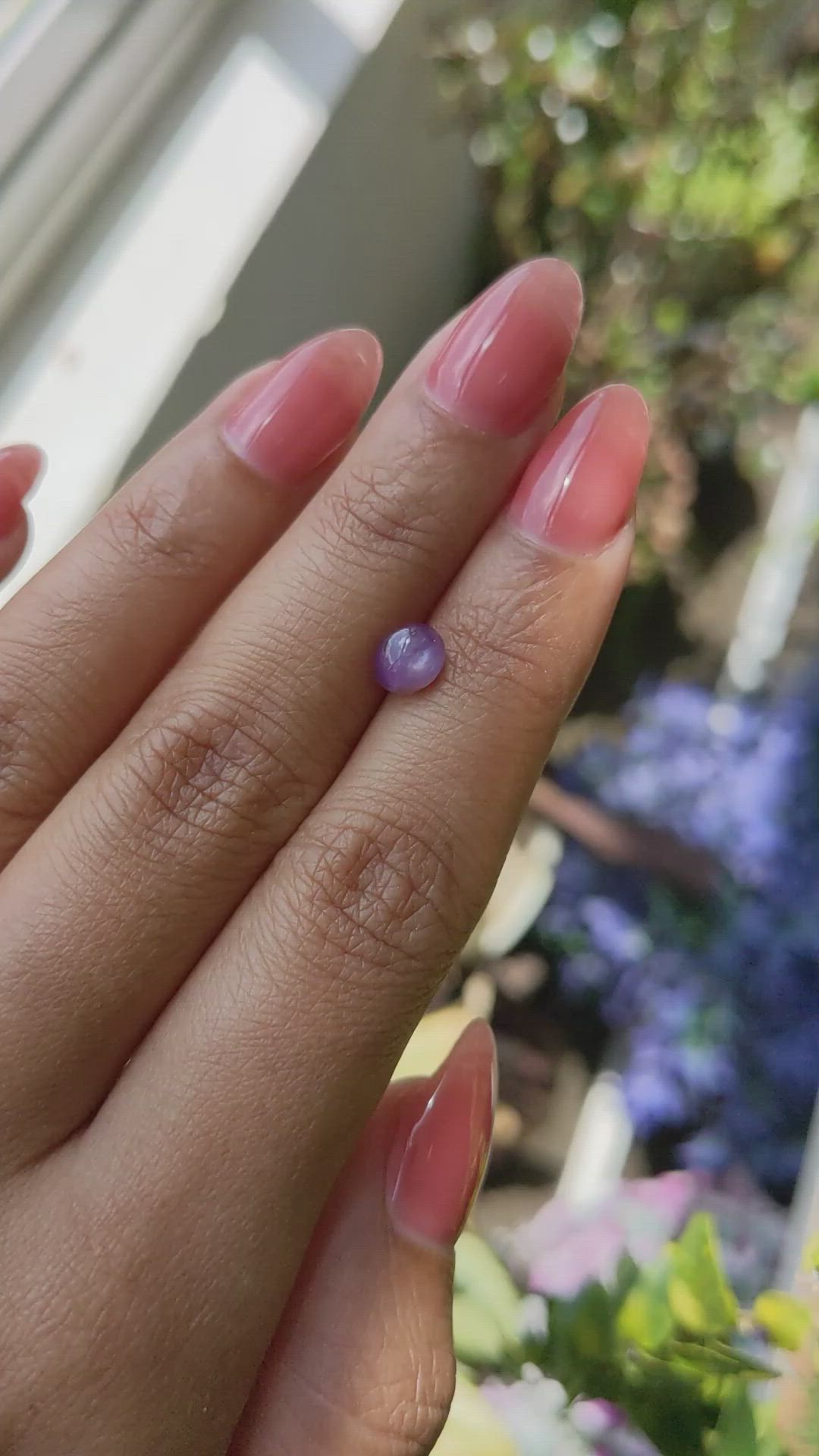 1.64 Ct. Pinkish Purple Star Sapphire from Ceylon (Sri Lanka) Size Video