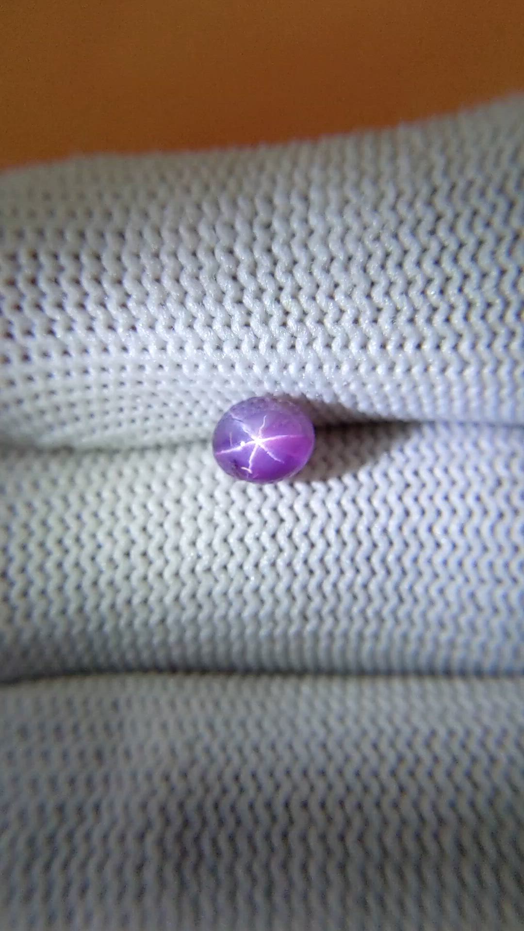1.64 Ct. Pinkish Purple Star Sapphire from Ceylon (Sri Lanka) Size Video