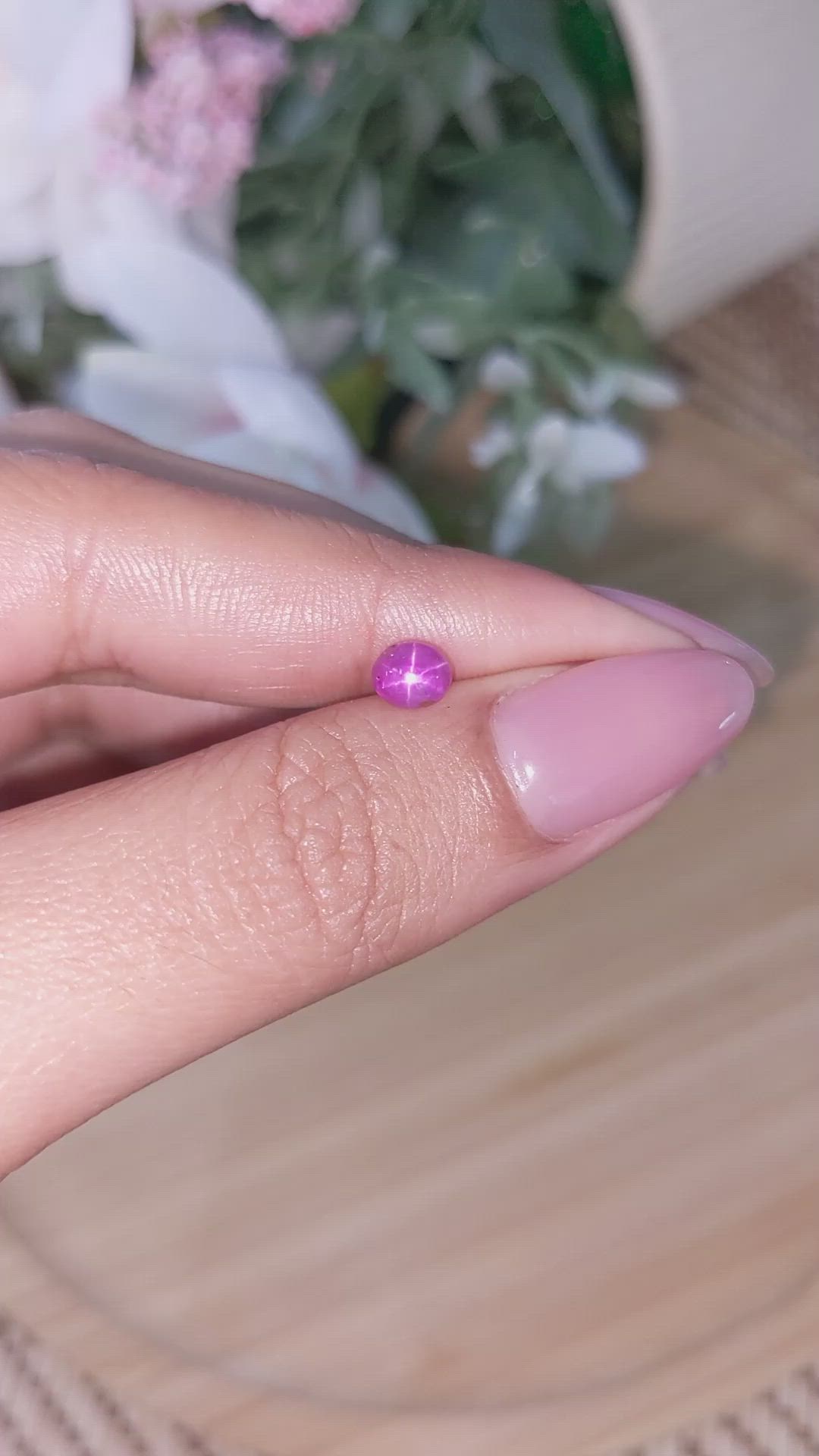 1.10 Ct. Pink Star Sapphire from Ceylon (Sri Lanka) Size Video
