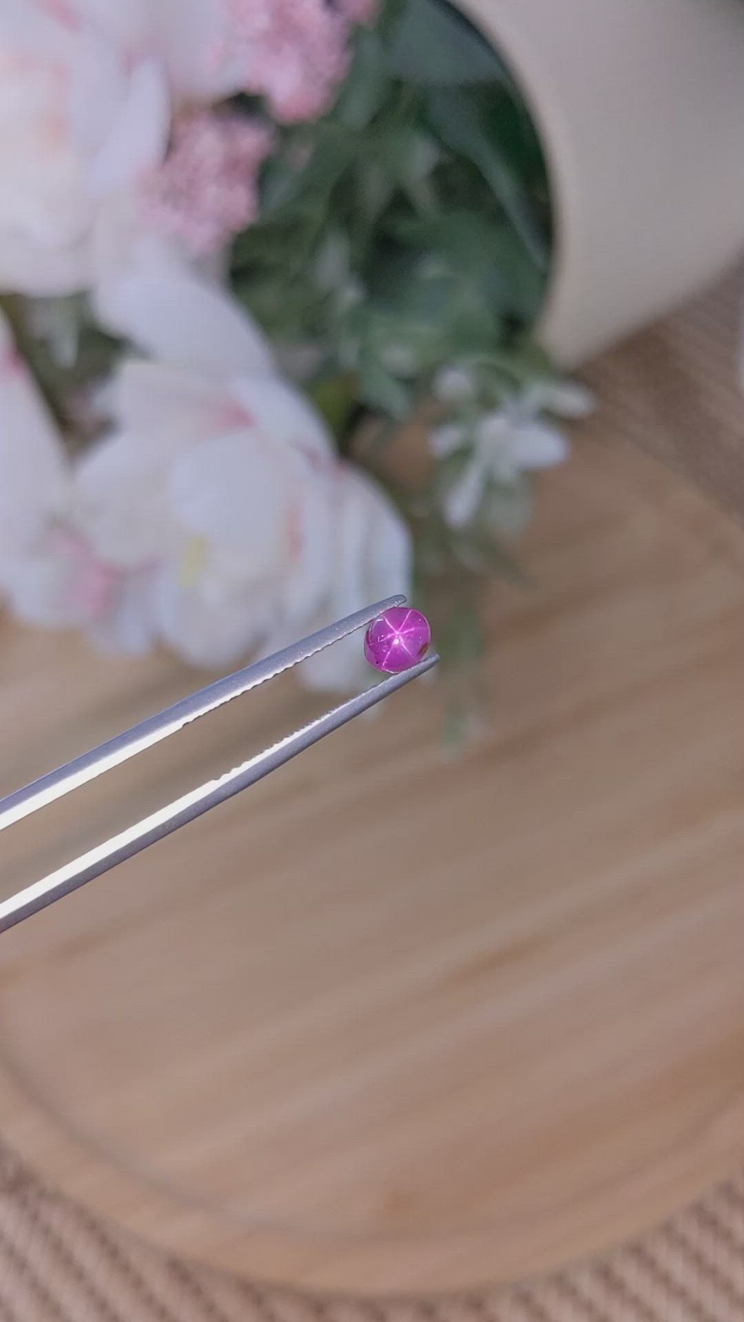 1.10 Ct. Pink Star Sapphire from Ceylon (Sri Lanka) Size Video