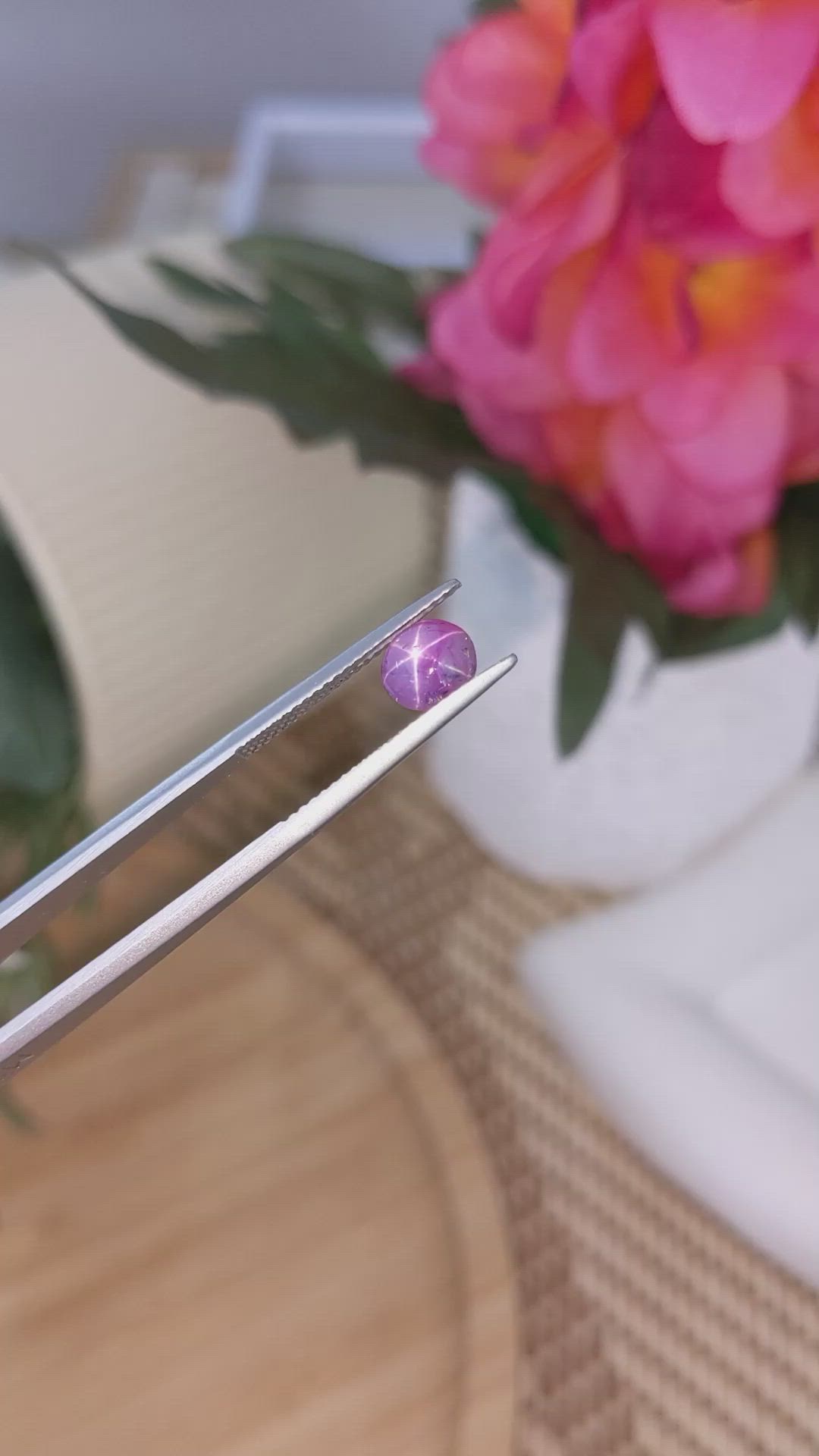 2.06 Ct. Pinkish Purple Star Sapphire from Ceylon (Sri Lanka) Size Video