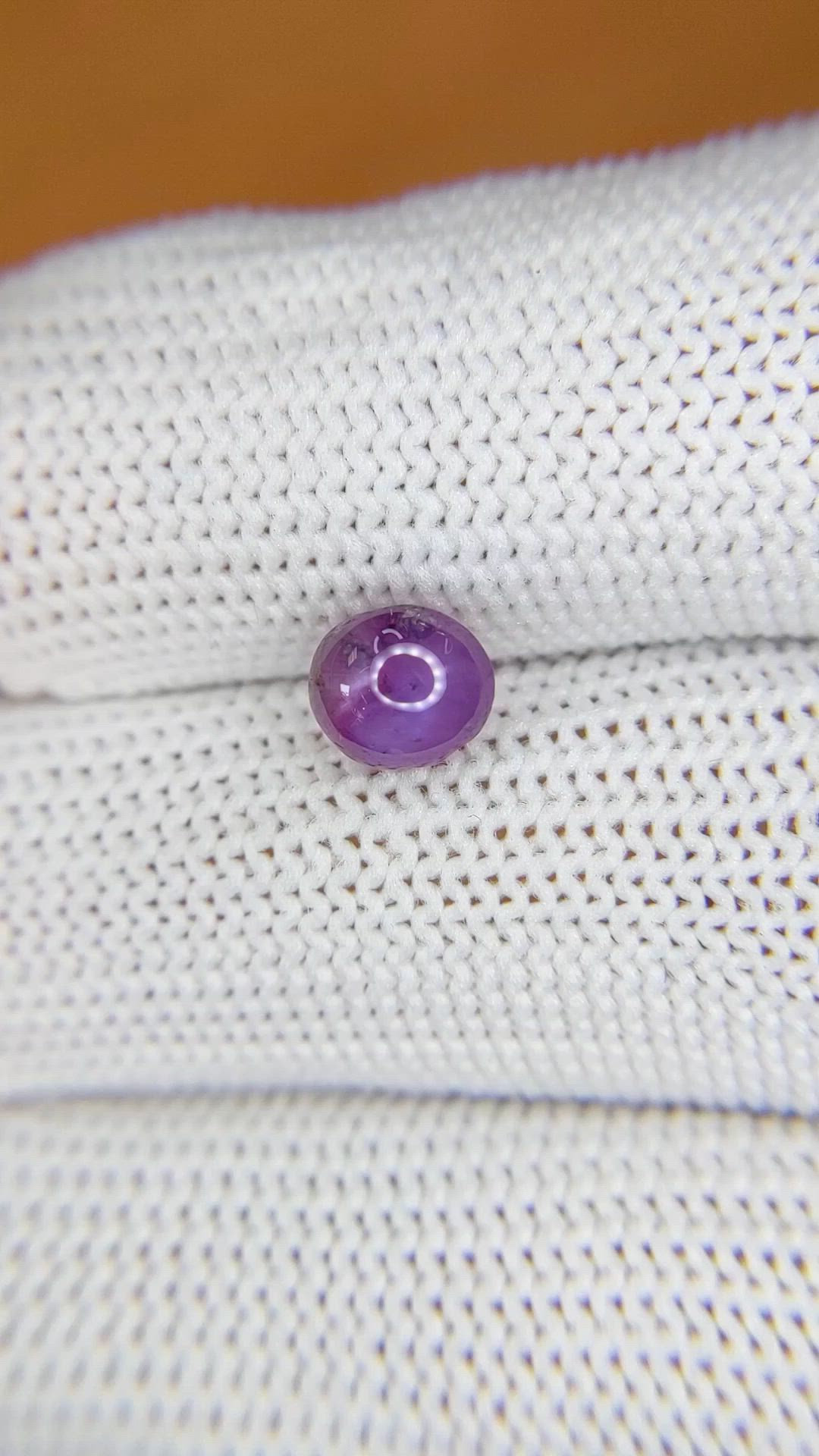 2.06 Ct. Pinkish Purple Star Sapphire from Ceylon (Sri Lanka) Size Video