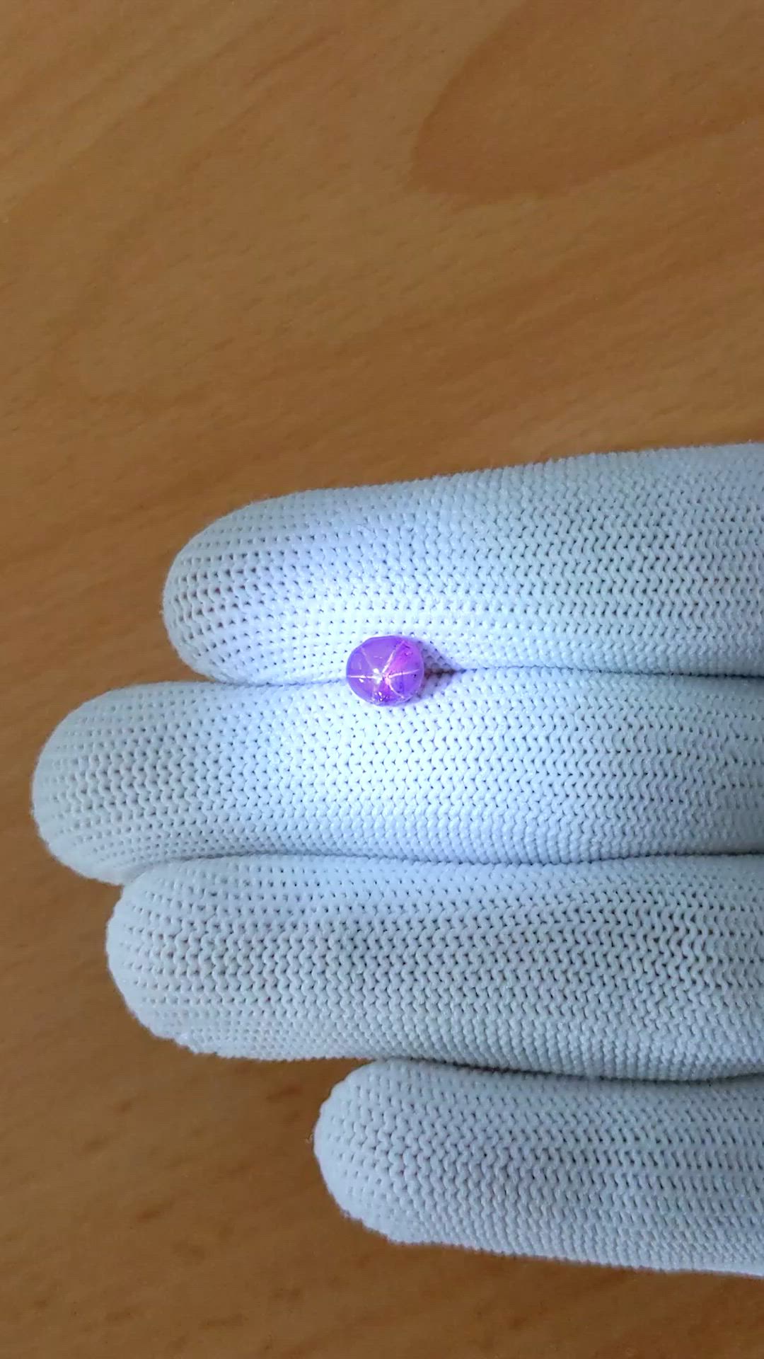 2.06 Ct. Pinkish Purple Star Sapphire from Ceylon (Sri Lanka) Size Video