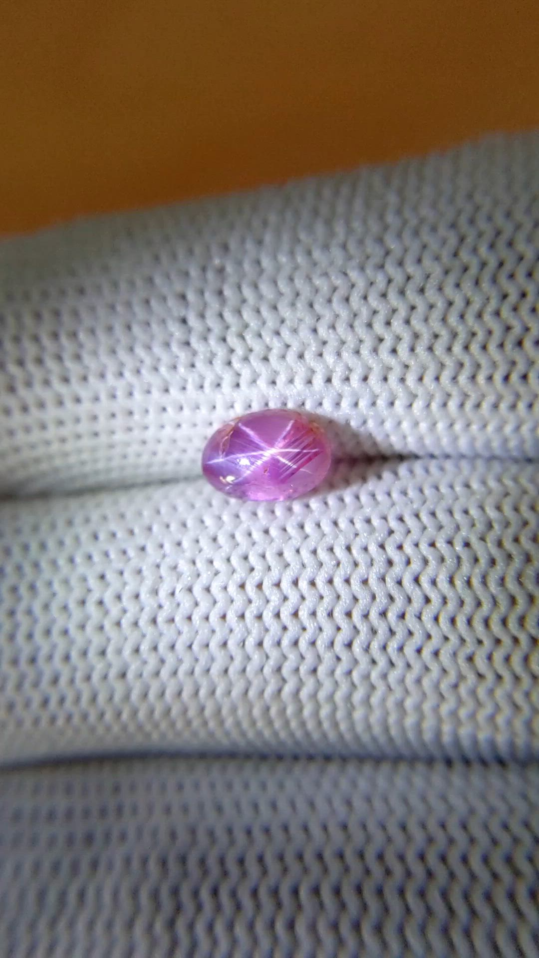 1.66 Ct. Purplish Pink Star Sapphire from Ceylon (Sri Lanka) Size Video