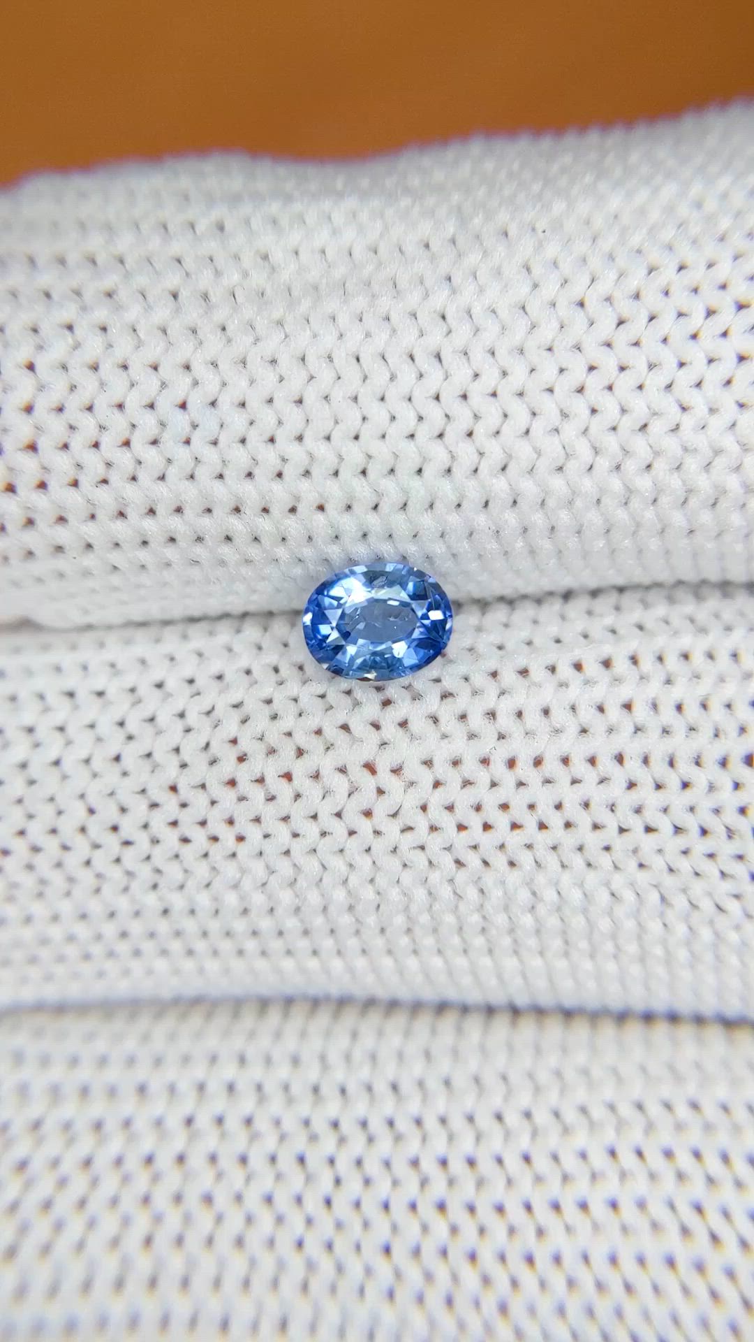 0.64 Ct. Blue Sapphire from Ceylon (Sri Lanka) Size Video