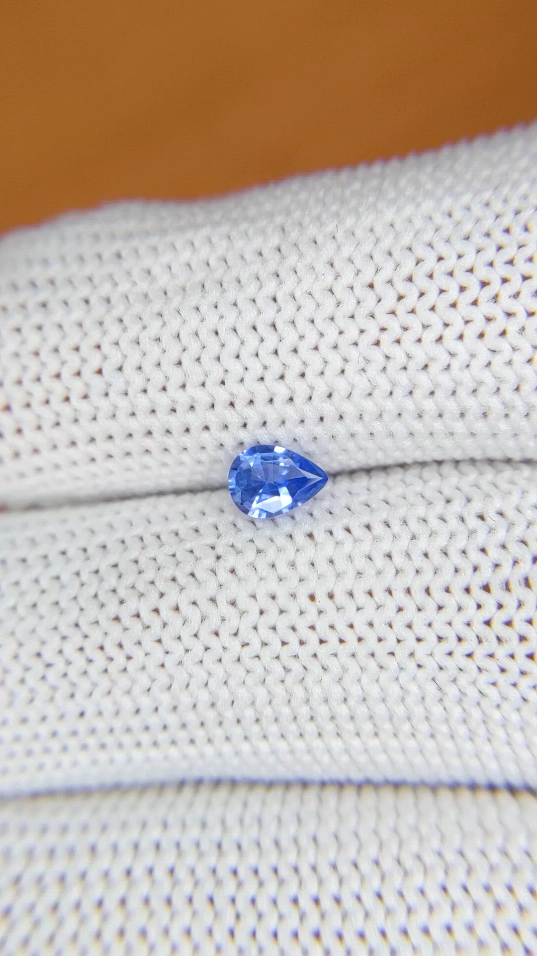 0.37 Ct. Blue Sapphire from Ceylon (Sri Lanka) Size Video