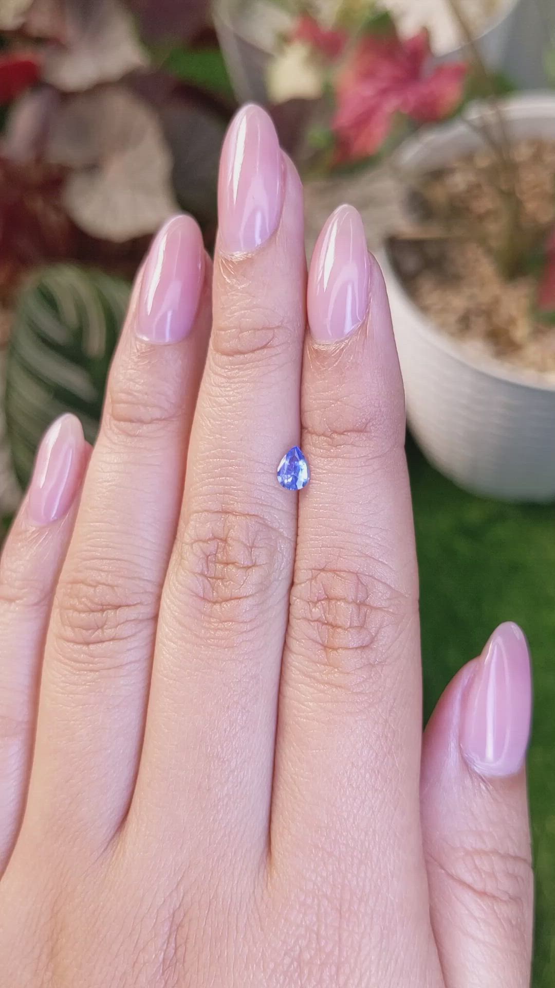 0.37 Ct. Blue Sapphire from Ceylon (Sri Lanka) Size Video