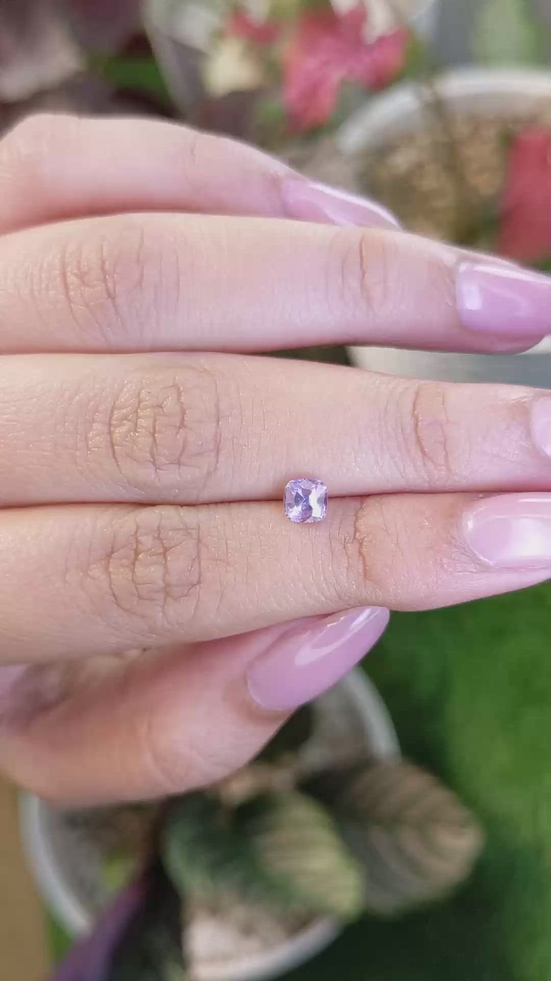 0.60 Ct. Purple Sapphire from Ceylon (Sri Lanka) Size Video