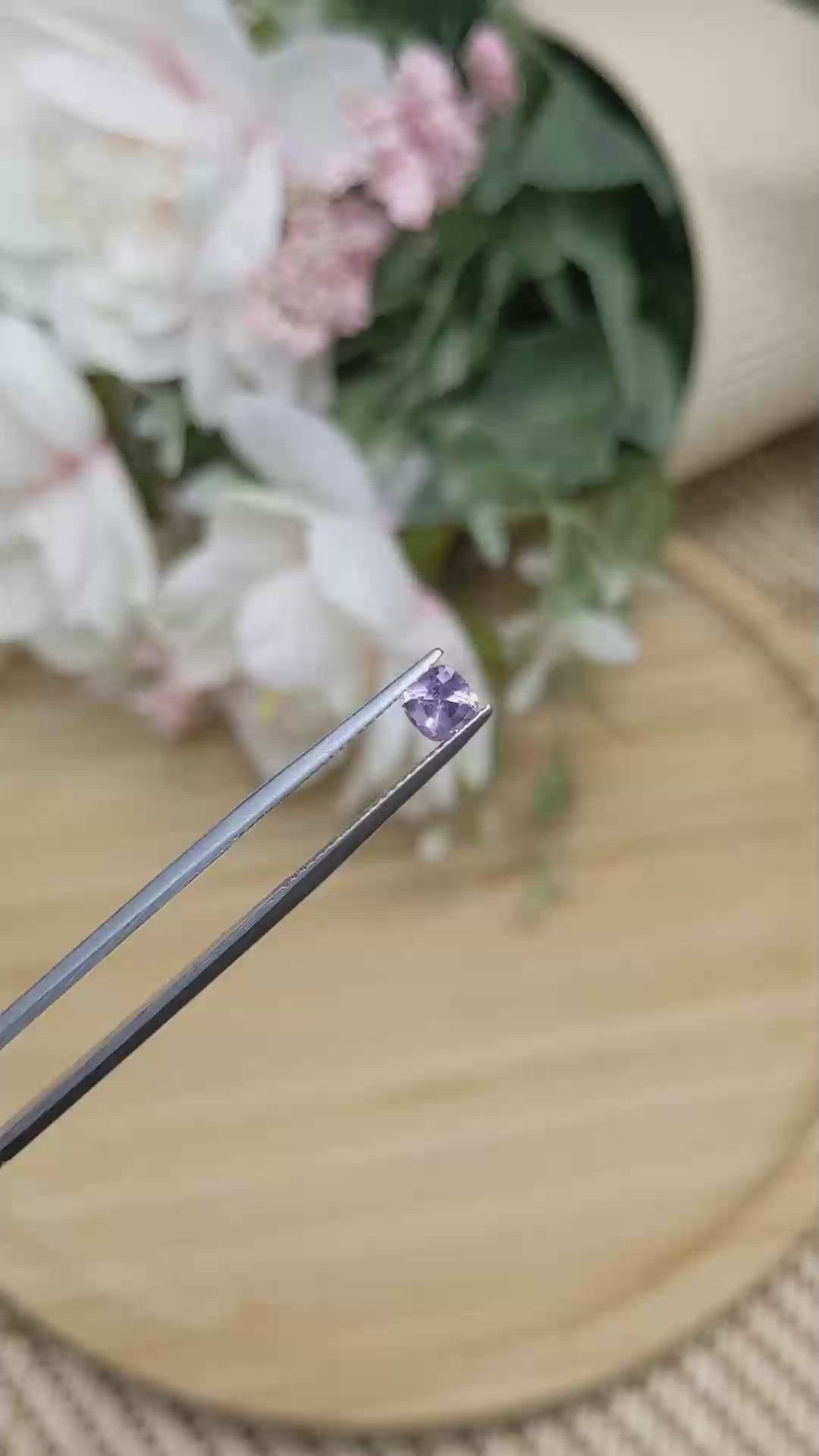 0.60 Ct. Purple Sapphire from Ceylon (Sri Lanka) Size Video