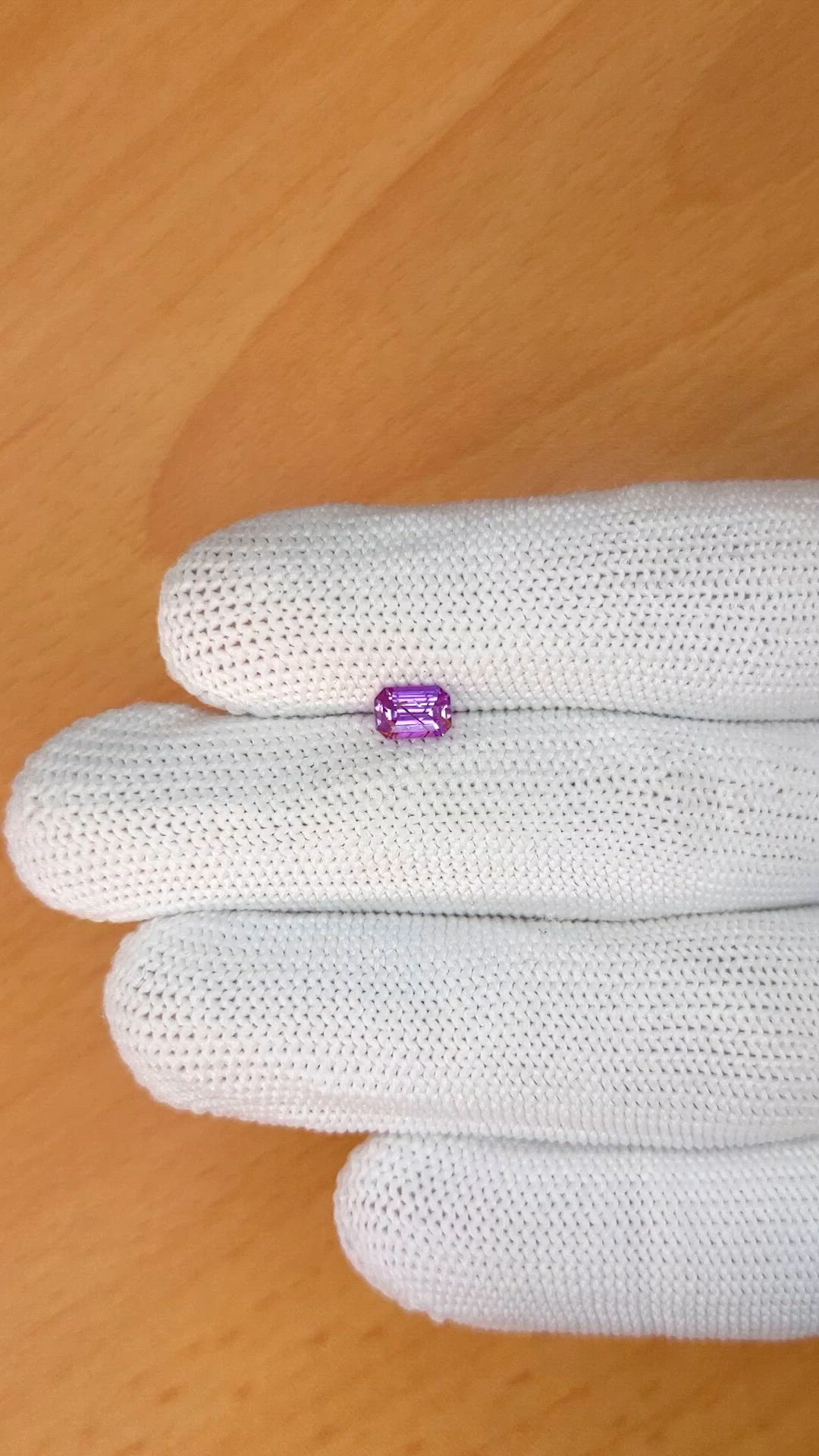 0.63 Ct. Pinkish Purple Sapphire from Ceylon (Sri Lanka) Size Video
