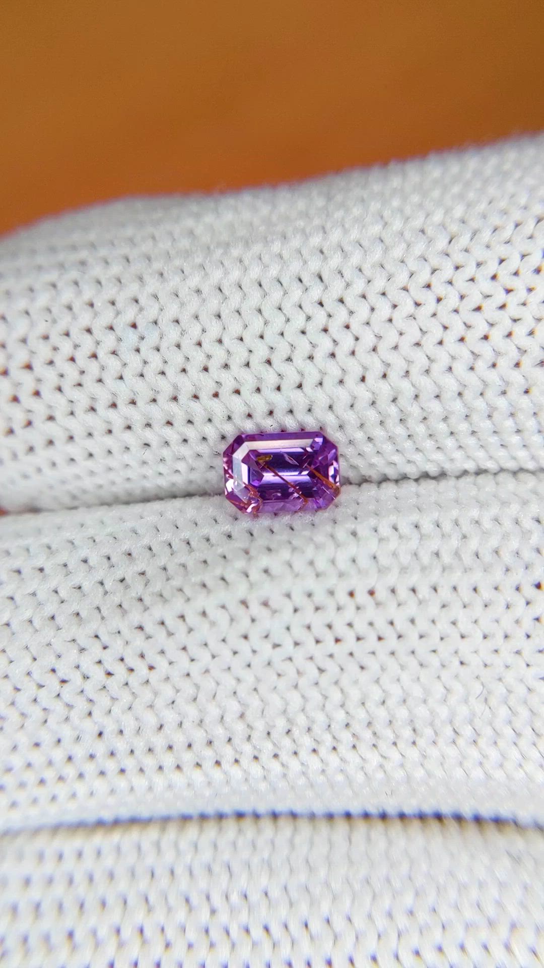 0.63 Ct. Pinkish Purple Sapphire from Ceylon (Sri Lanka) Size Video