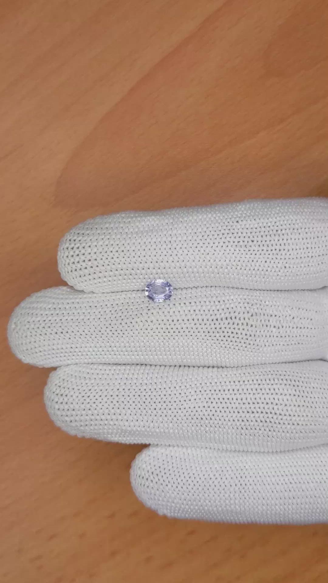 0.44 Ct. Violet Sapphire from Ceylon (Sri Lanka) Size Video