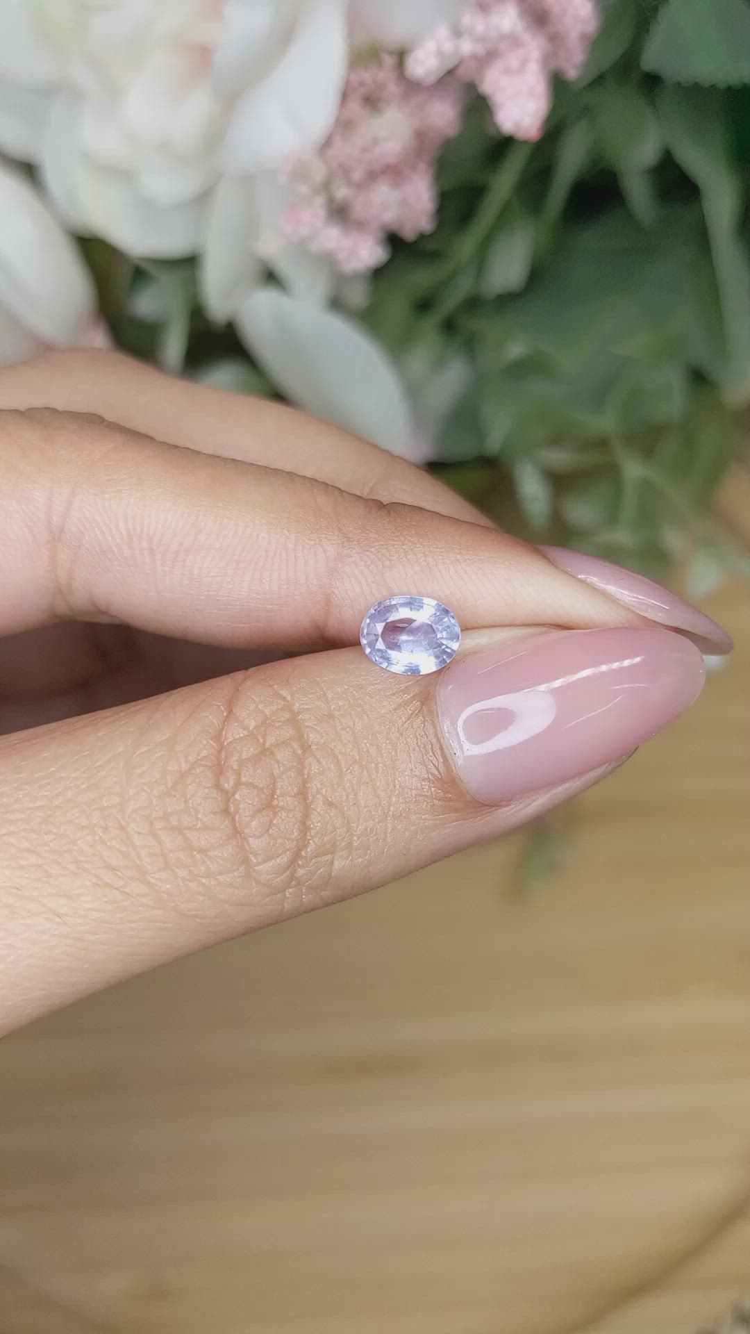 0.81 Ct. Violet Sapphire from Ceylon (Sri Lanka) Size Video