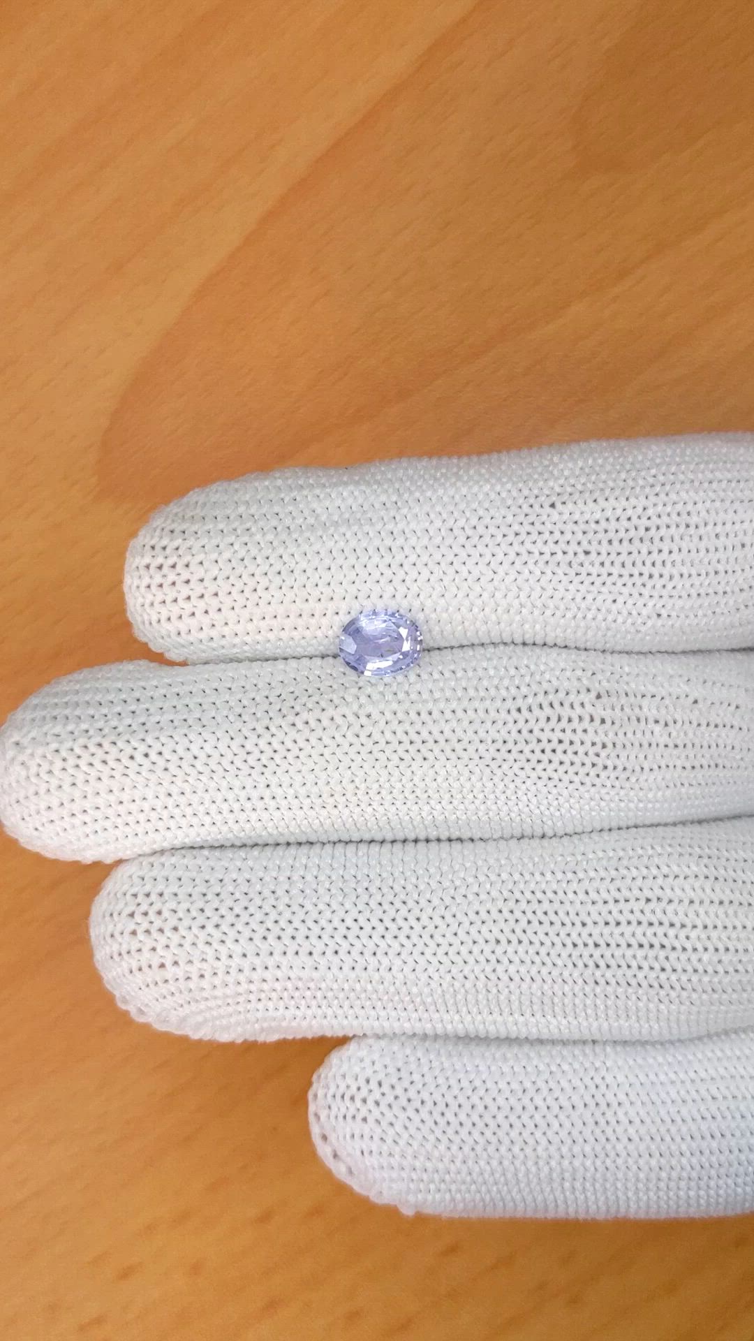 0.81 Ct. Violet Sapphire from Ceylon (Sri Lanka) Size Video