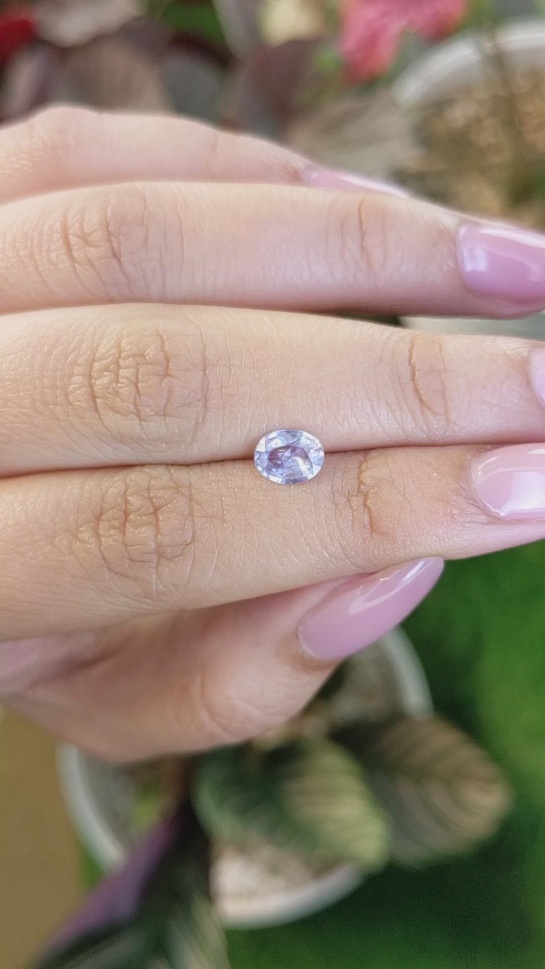0.81 Ct. Violet Sapphire from Ceylon (Sri Lanka) Size Video