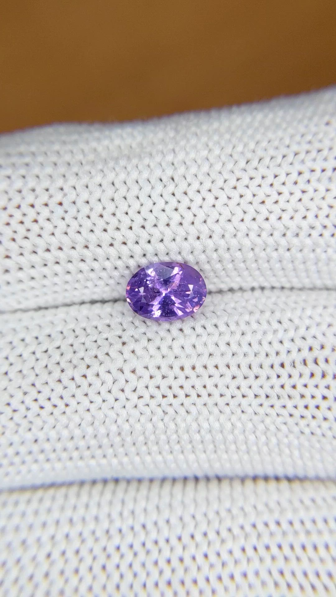 1.03 Ct. Pinkish Purple Sapphire from Ceylon (Sri Lanka) Size Video