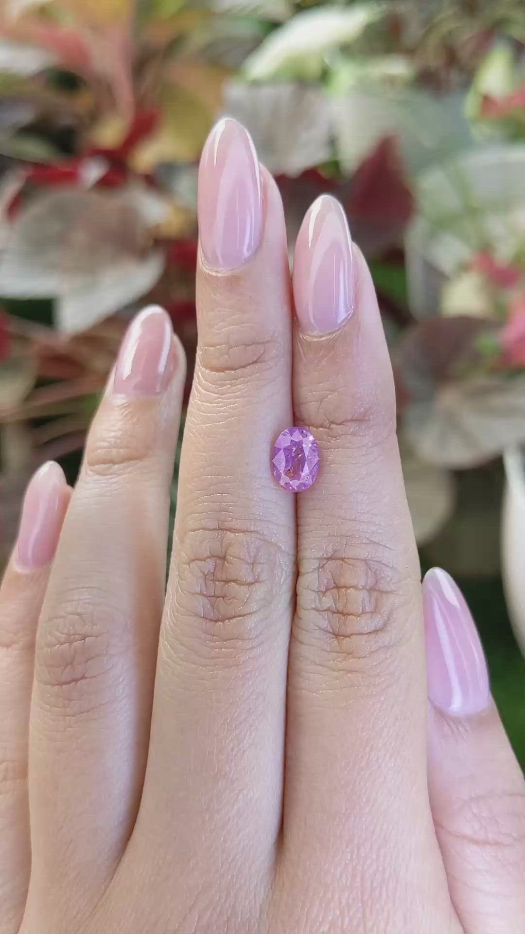 1.56 Ct. Pinkish Purple Sapphire from Ceylon (Sri Lanka) Size Video