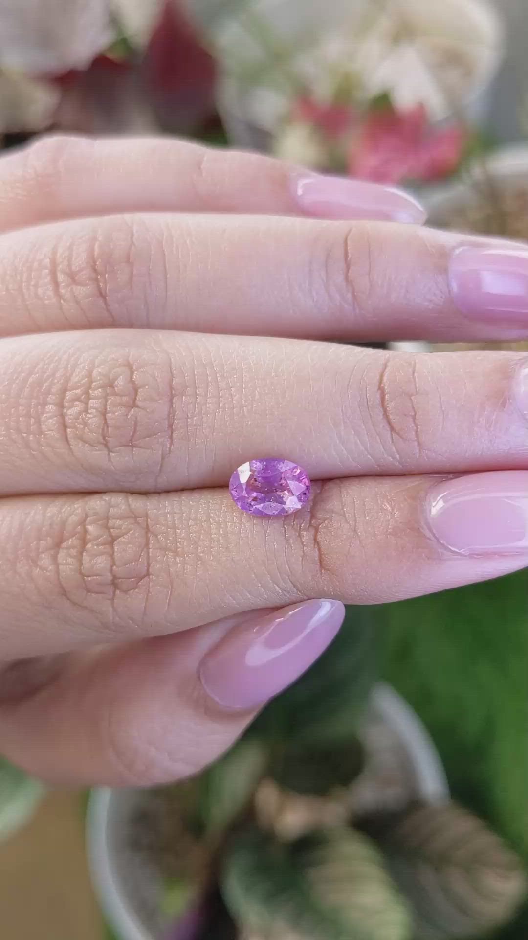 1.56 Ct. Pinkish Purple Sapphire from Ceylon (Sri Lanka) Size Video