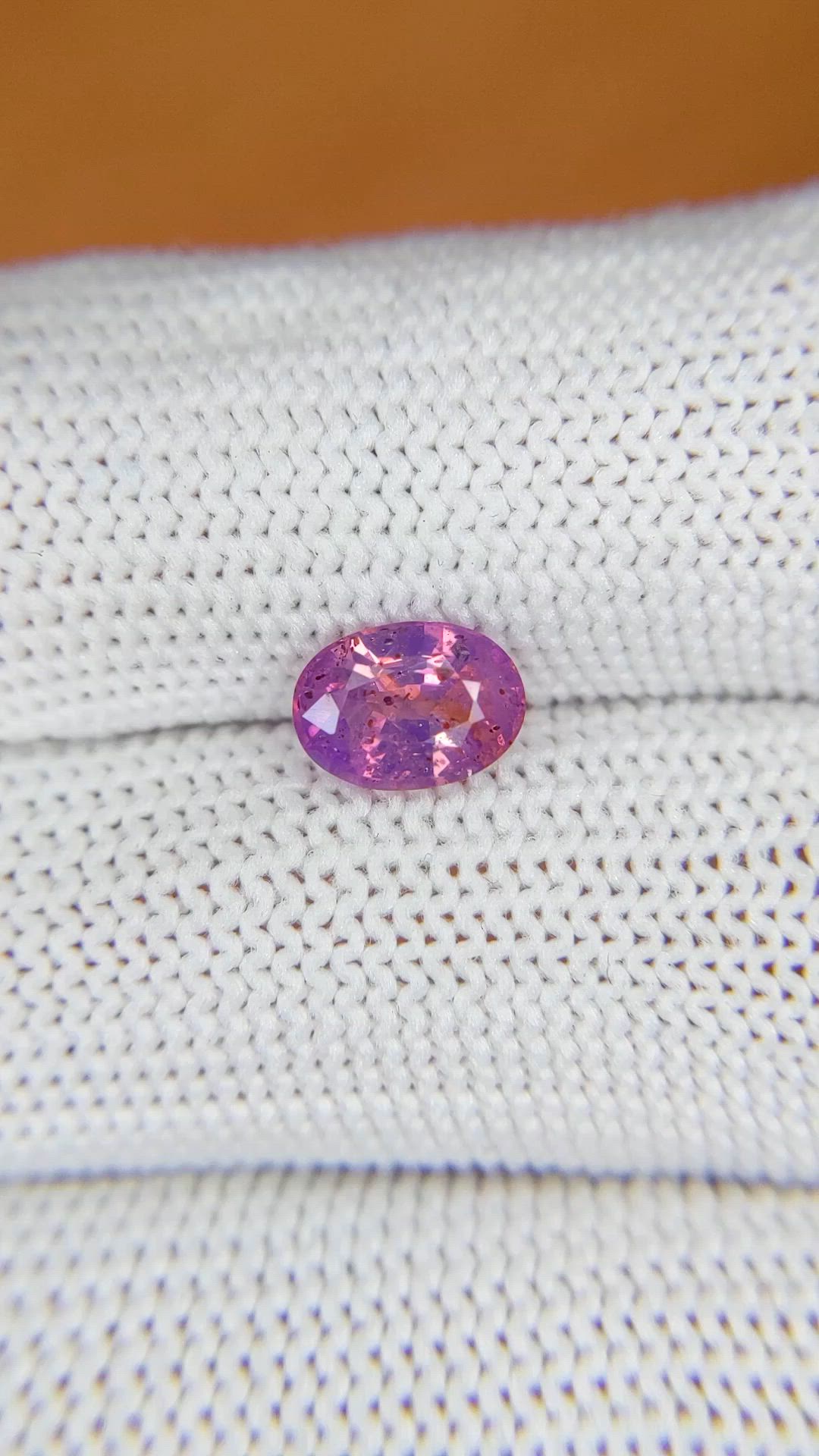 1.56 Ct. Pinkish Purple Sapphire from Ceylon (Sri Lanka) Size Video
