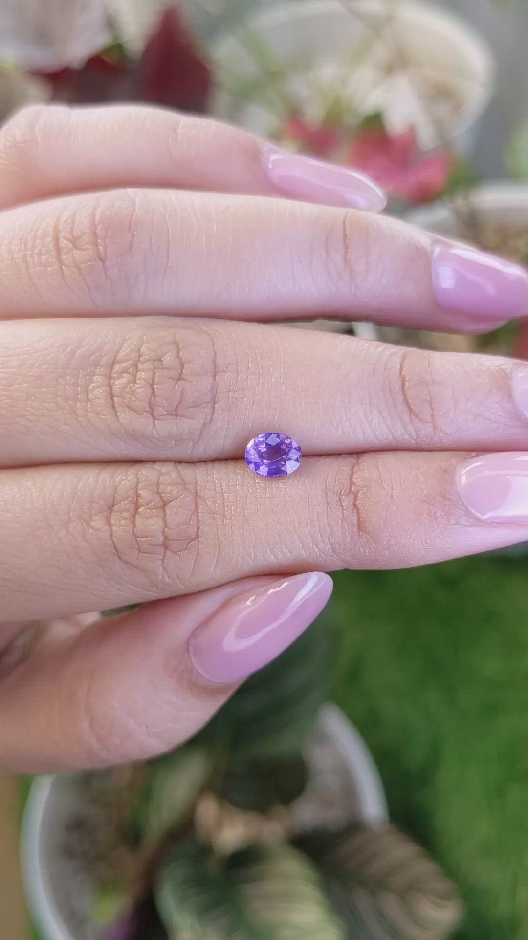 0.88 Ct. Purple Sapphire from Ceylon (Sri Lanka) Size Video
