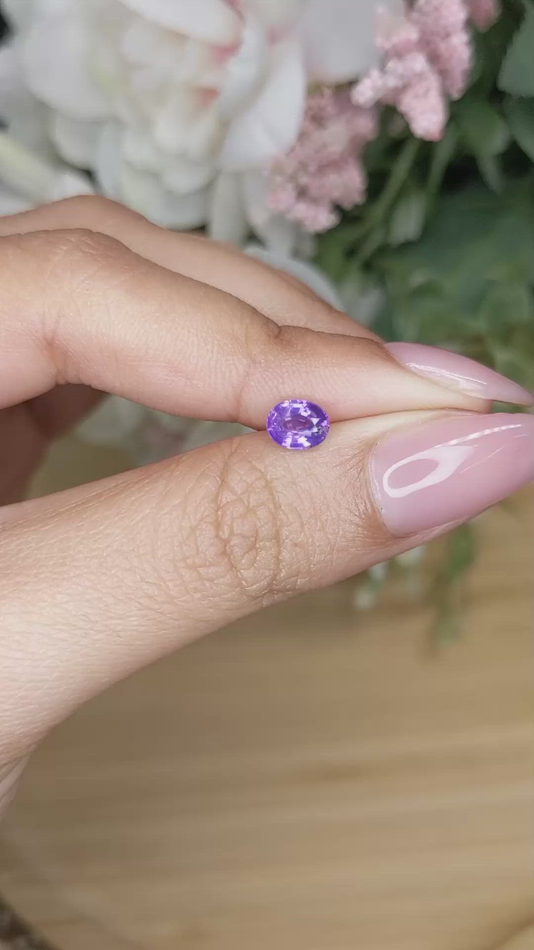 0.88 Ct. Purple Sapphire from Ceylon (Sri Lanka) Size Video