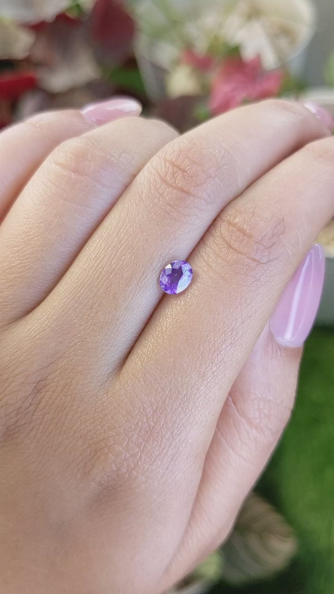 0.88 Ct. Purple Sapphire from Ceylon (Sri Lanka) Size Video