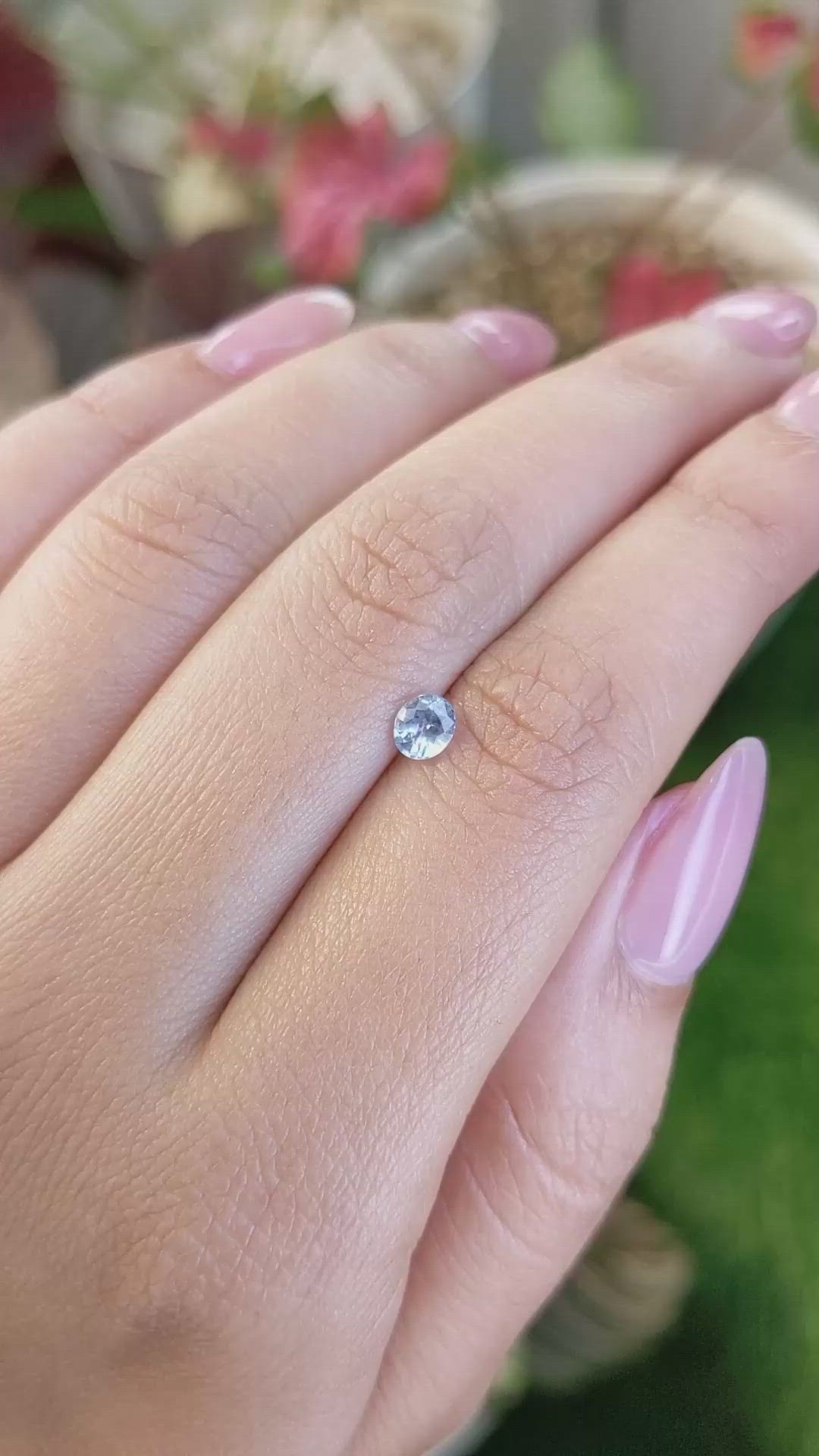 0.46 Ct. Greyish Blue Sapphire from Ceylon (Sri Lanka) Size Video