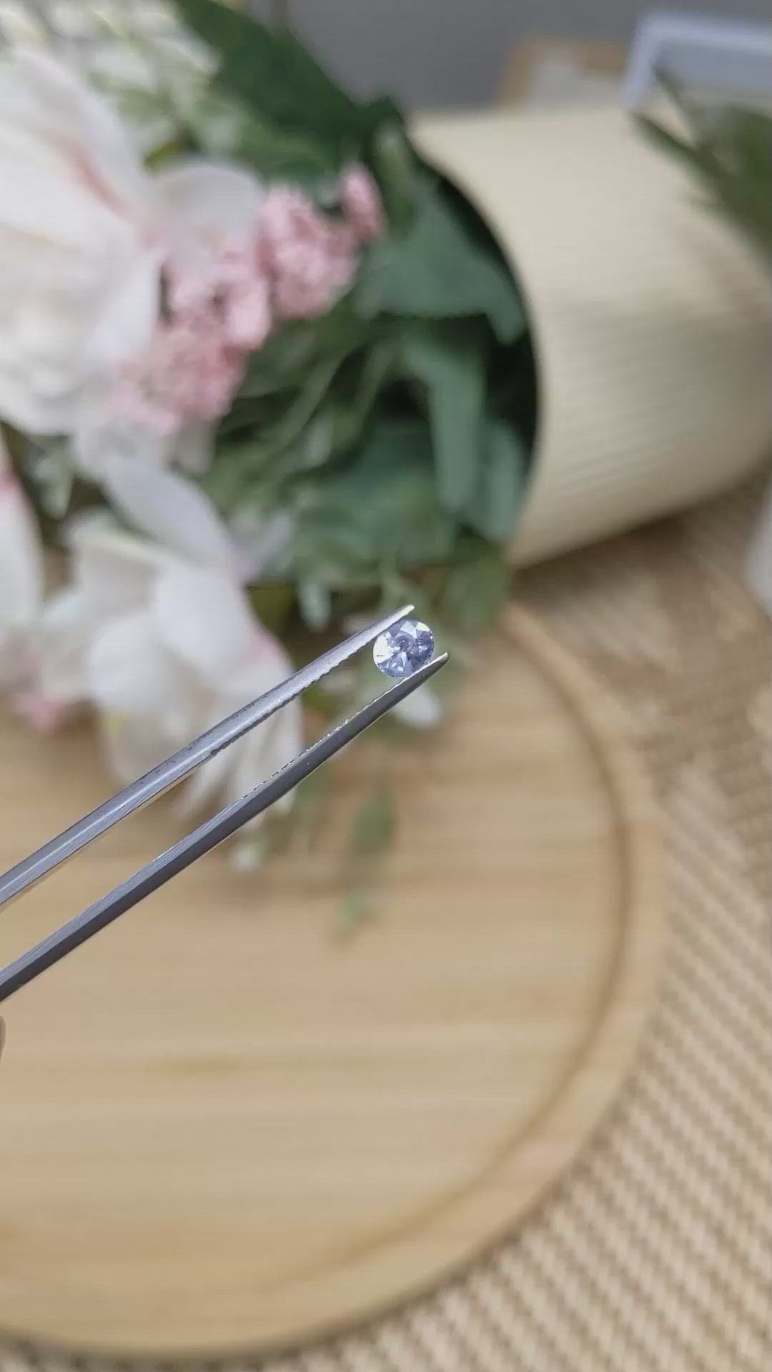 0.46 Ct. Greyish Blue Sapphire from Ceylon (Sri Lanka) Size Video