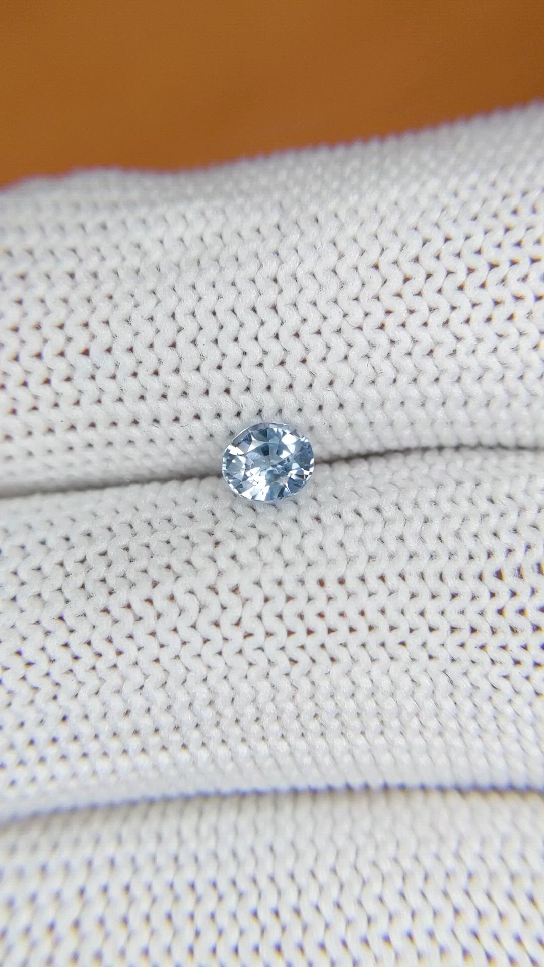 0.46 Ct. Greyish Blue Sapphire from Ceylon (Sri Lanka) Size Video