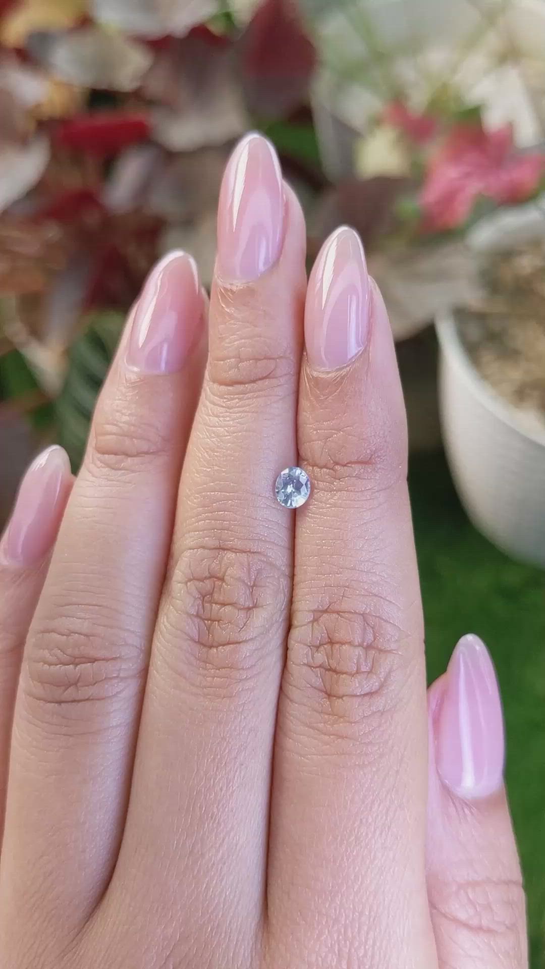 0.46 Ct. Greyish Blue Sapphire from Ceylon (Sri Lanka) Size Video