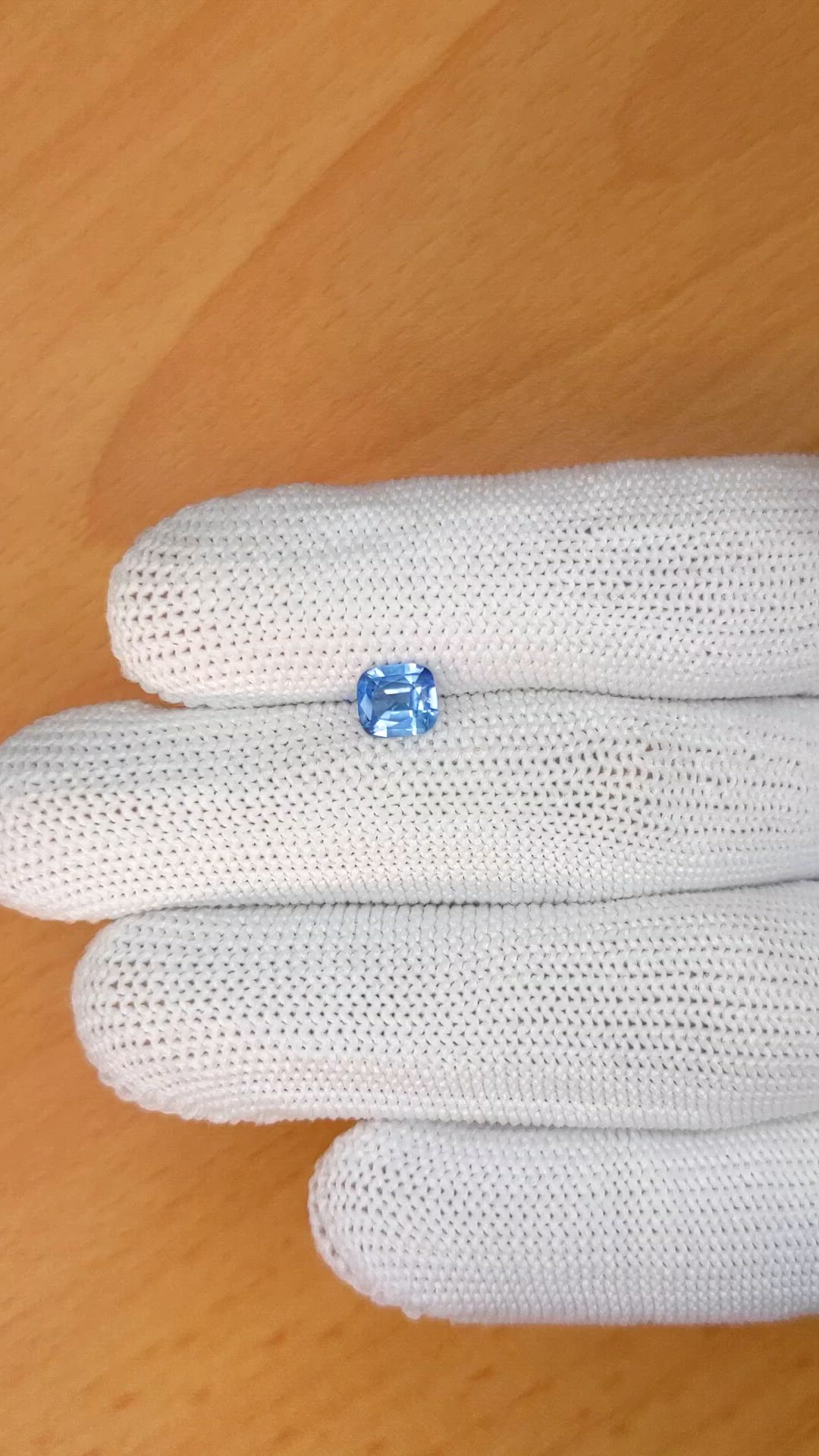 0.88 Ct. Blue Sapphire from Ceylon (Sri Lanka) Size Video