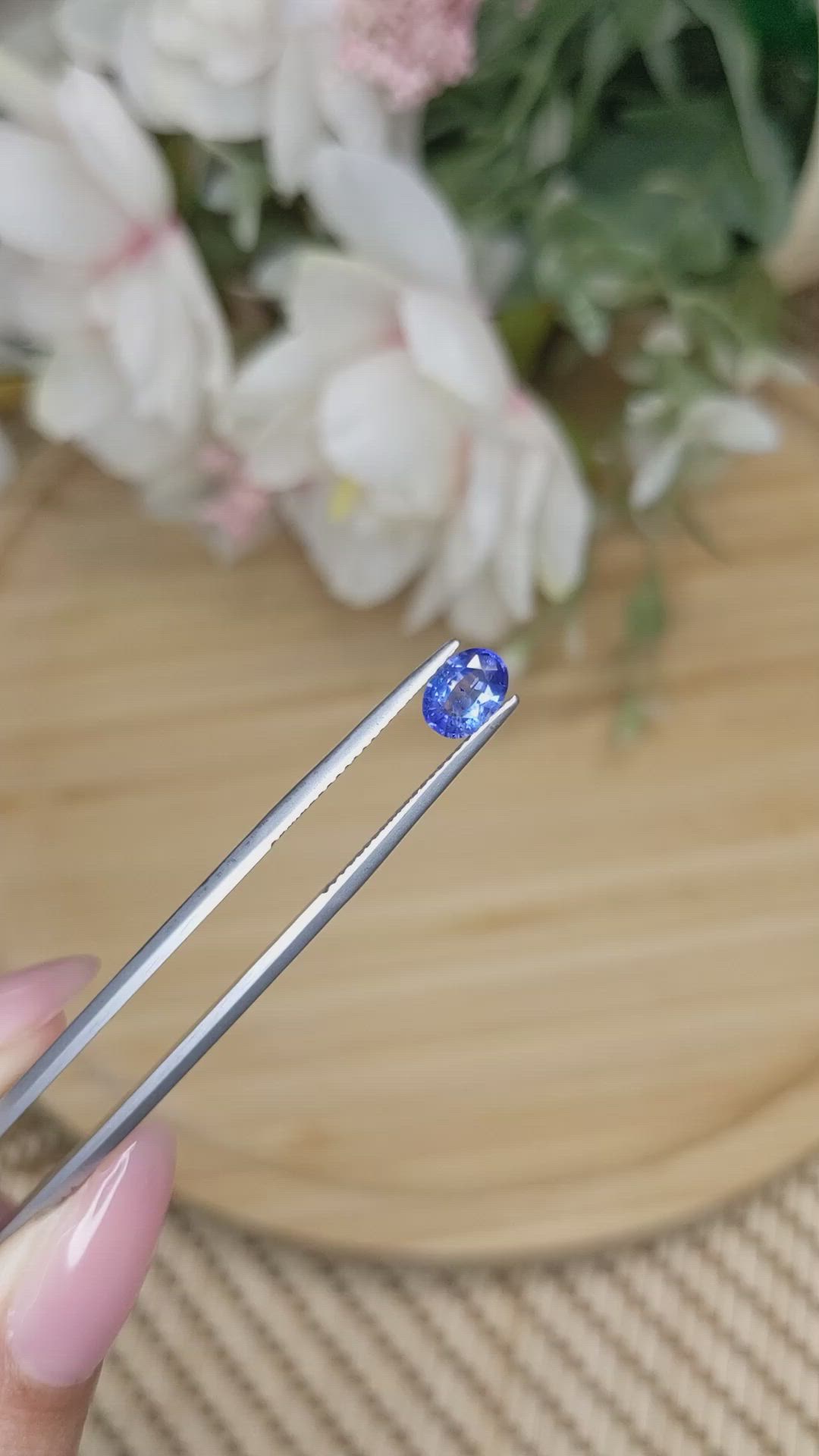 0.79 Ct. Blue Sapphire from Ceylon (Sri Lanka) Size Video