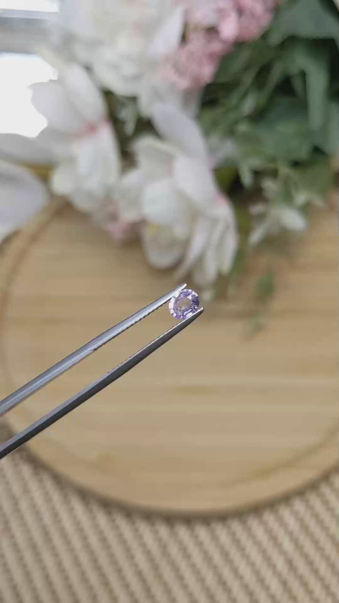 0.40 Ct. Purple Sapphire from Ceylon (Sri Lanka) Size Video