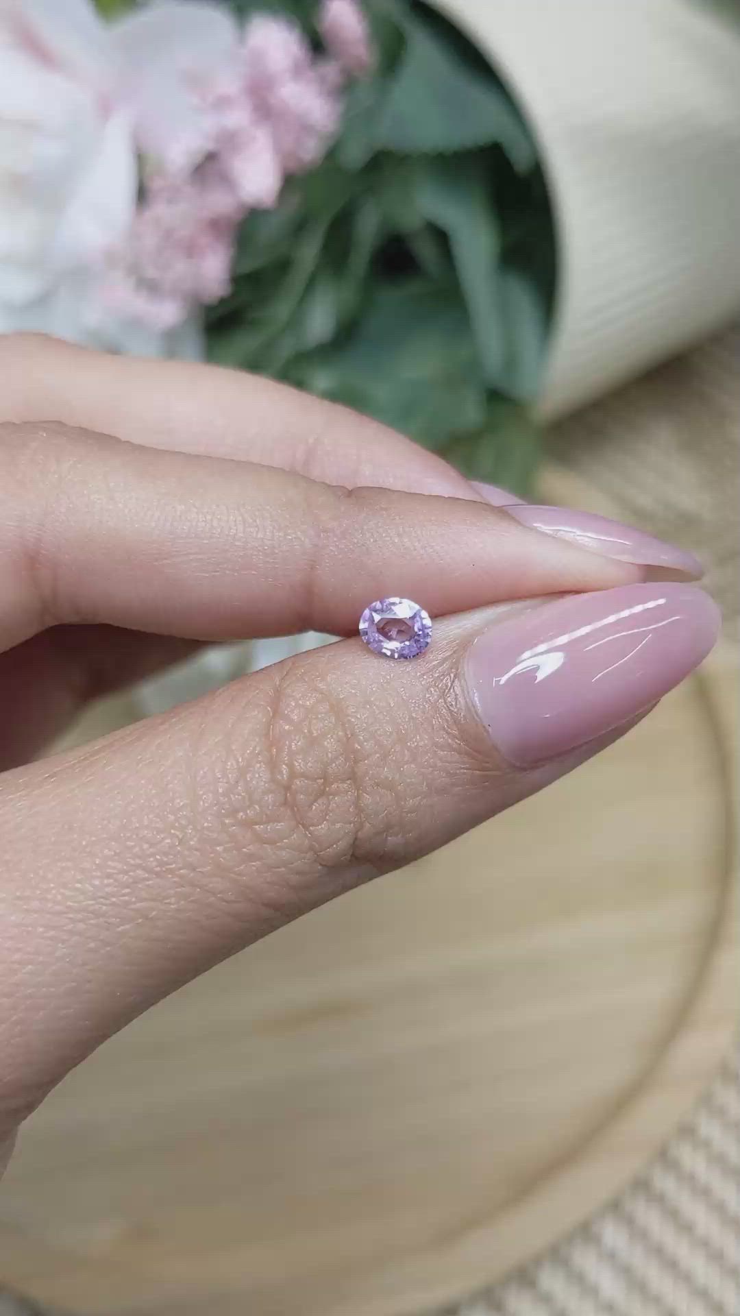 0.40 Ct. Purple Sapphire from Ceylon (Sri Lanka) Size Video