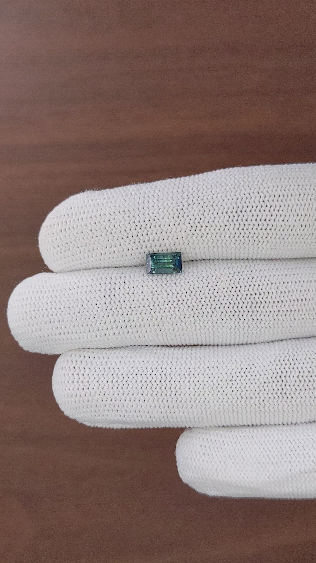 1.15 Ct. Bluish Green Sapphire from Madagascar Size Video
