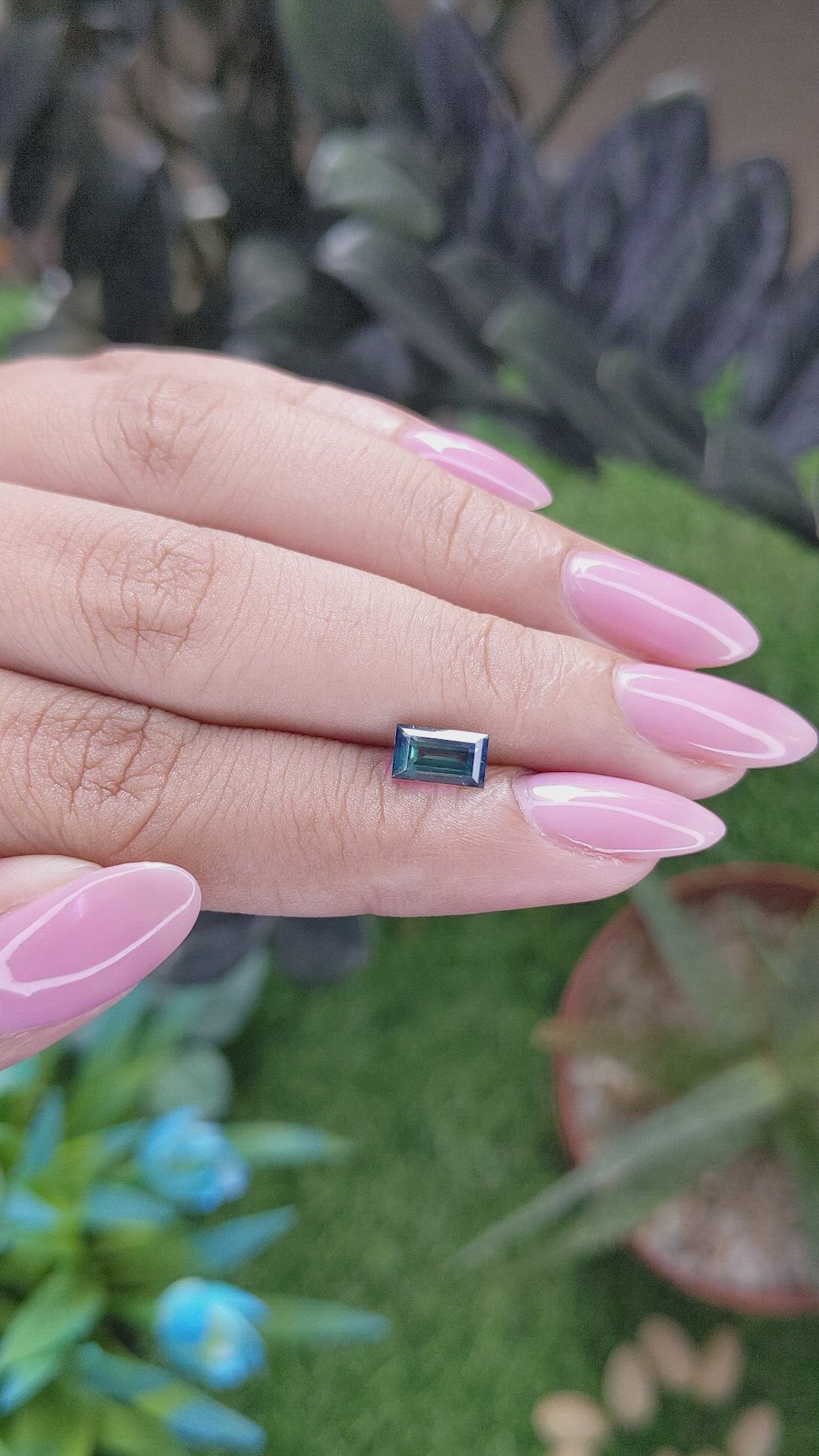 1.15 Ct. Bluish Green Sapphire from Madagascar Size Video